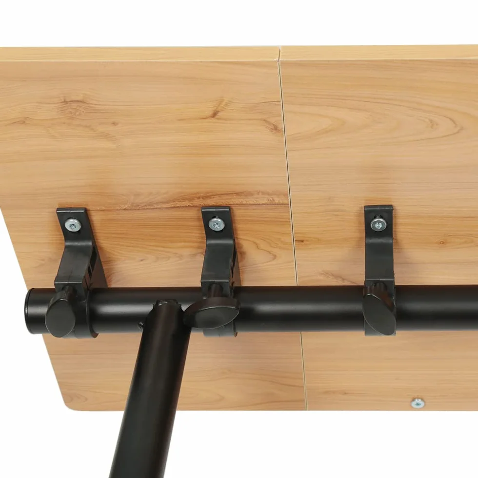 Stolik do laptopa z regulacją wysokości kółek Składany stojak H x szer. x gł.: 60 x 34,5 x 58-90 cm, stół do komputera Wysokość drewna, biurko (60 x 34,5 x 58-90 cm (kolor drewno)