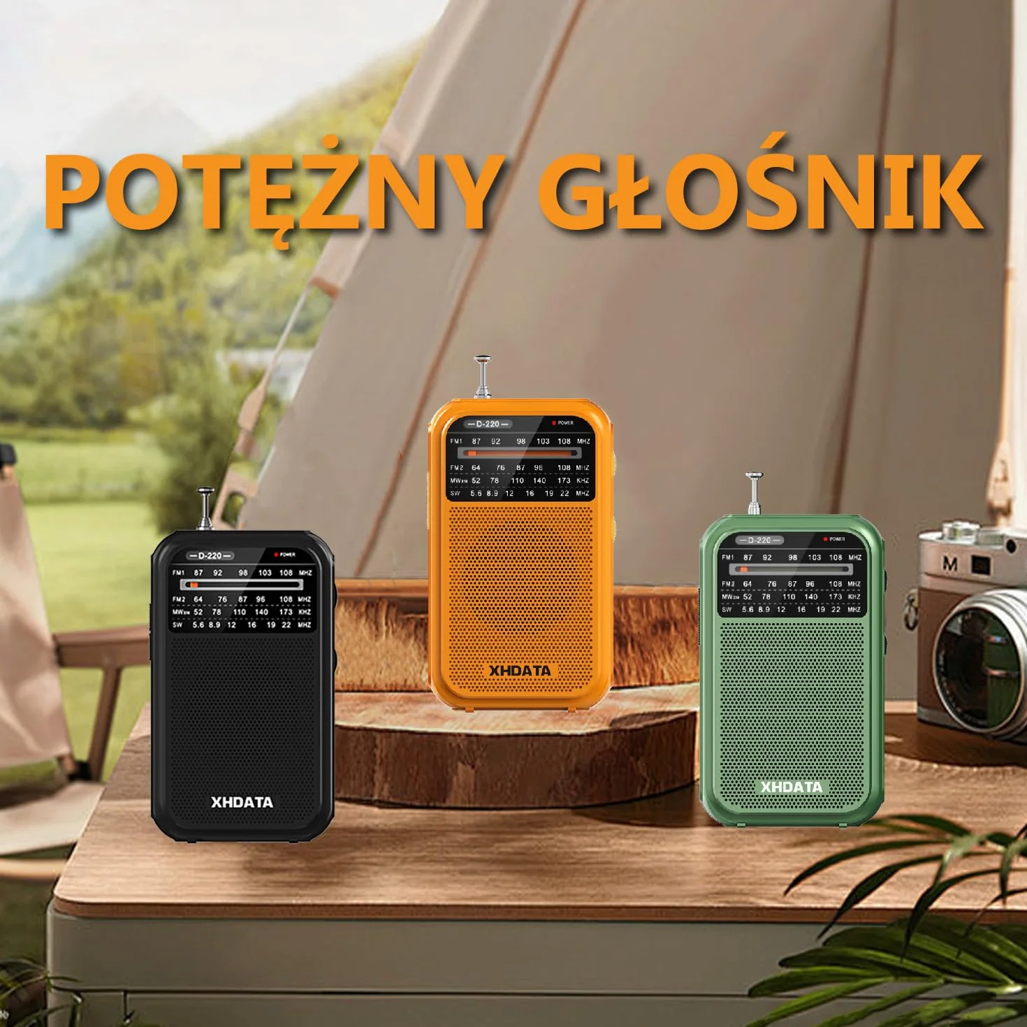 XHDATA D220 Mini Przenośne Radio Świata FM/MW/SW, Dobry Odbiór, Zasilanie Bateryjne, Kieszonkowe Retro, Średnie DSP, Wejście Słuchawkowe, Do Użytku Na Zewnątrz