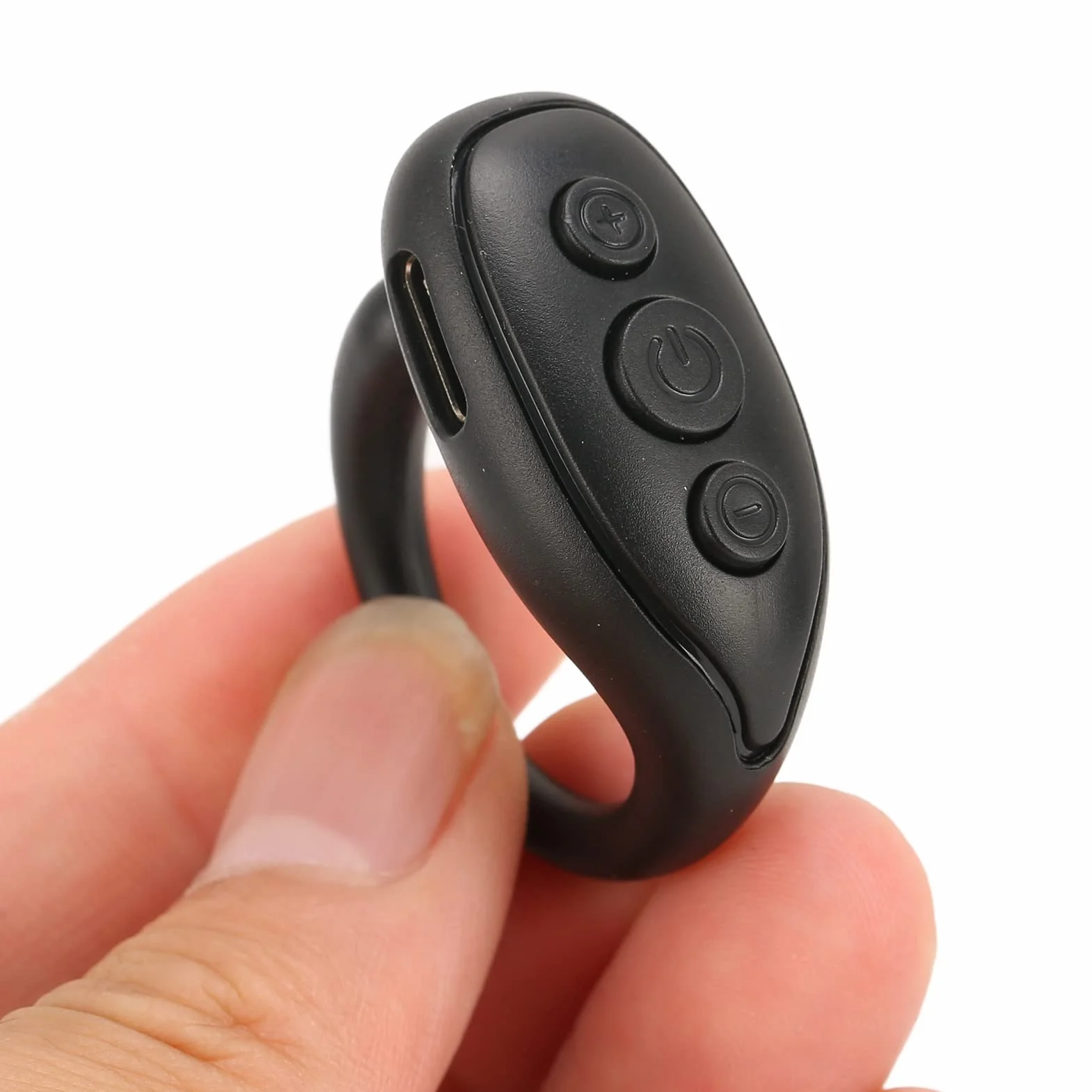Zunate Pilot zdalnego sterowania Bluetooth do telefonu komórkowego, ABS kształt pierścienia Bluetooth, pilot zdalnego sterowania, Bluetooth, bezprzewodowy przycisk do selfie, zatrzask, migawka, pilot, do smartfonów, tabletów, czarny