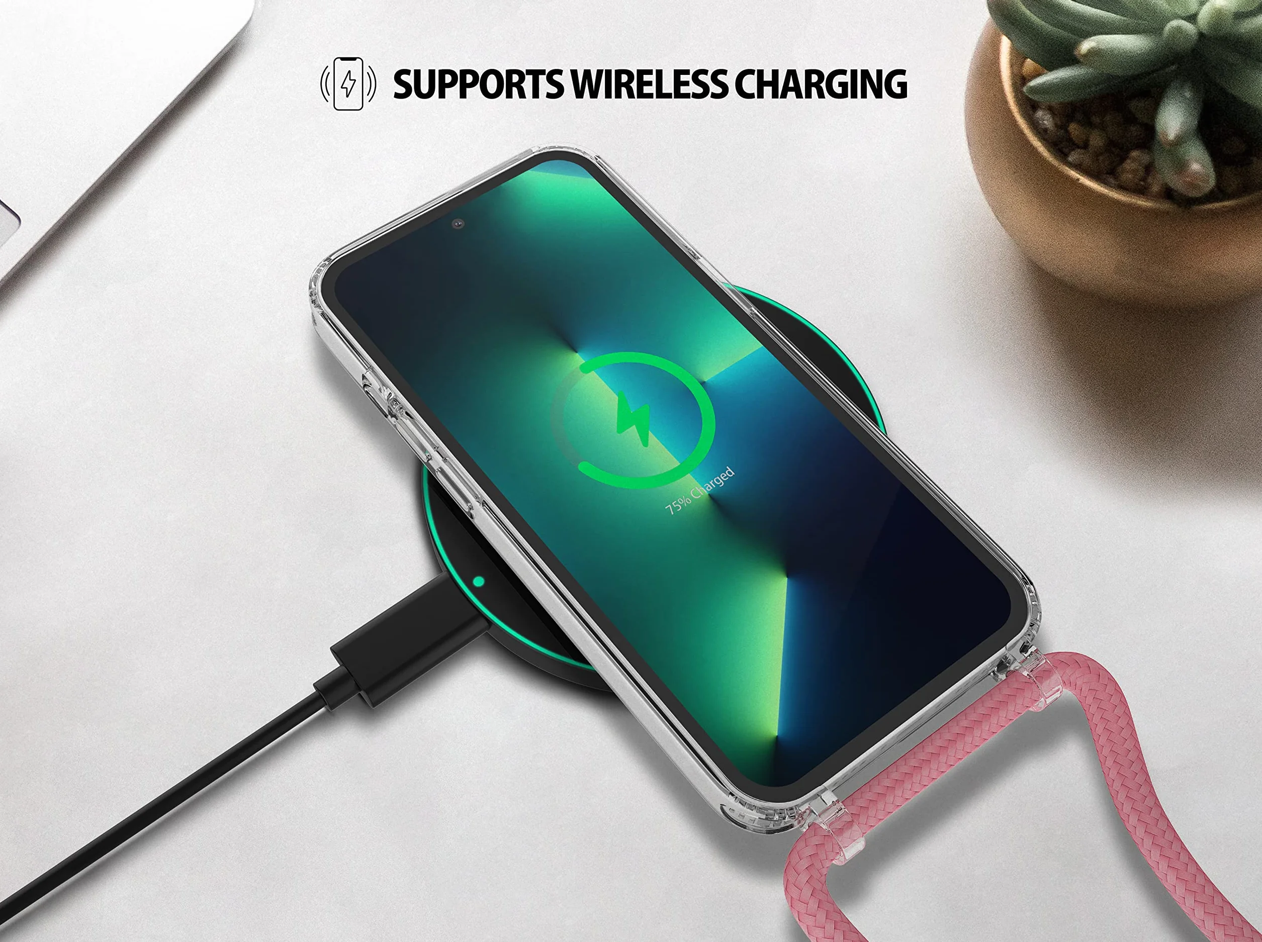MyGadget smycz do telefonu dla Samsung Galaxy A52 4G | 5G | A52s 5G - [ Etui z odpinanym i regulowanym paskiem ] - Etui na telefon z paskiem do zawieszenia, sznurek, pokrowiec ochronny - Różowy