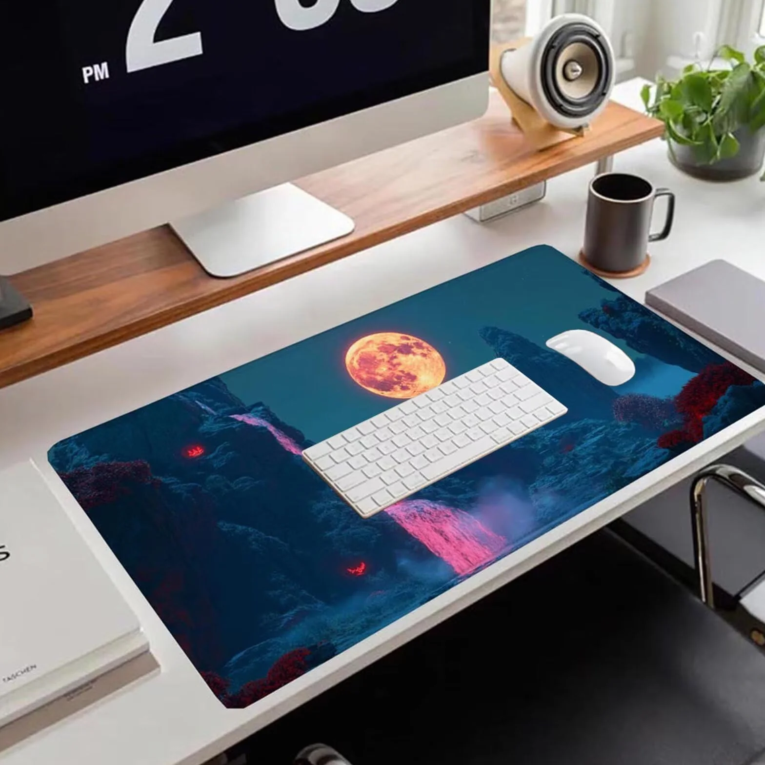 Gamingowa podkładka pod mysz 1200 x 600 x 3 mm, XXL, wodoszczelna, odporna na ścieranie, z przyszytymi krawędziami, niebieska, podkładka na biurko, poprawia prędkość i precyzję pod laptopa, komputer