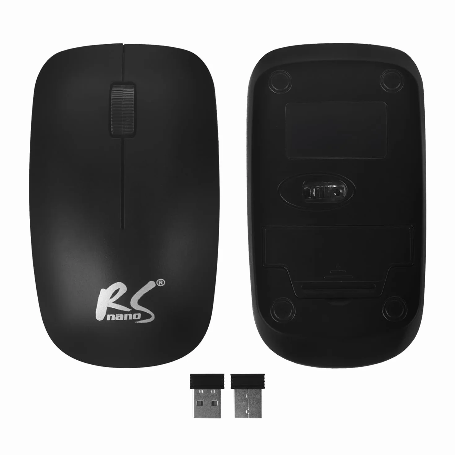 Bezprzewodowa klawiatura i mysz NanoRS RS580 połączenie 2,4 GHz 104 klawisze klawiatura numeryczna ergonomiczna mysz 1200 DPI kompatybilna z Windows Mac + 2 baterie przemysłowe AAA w zestawie
