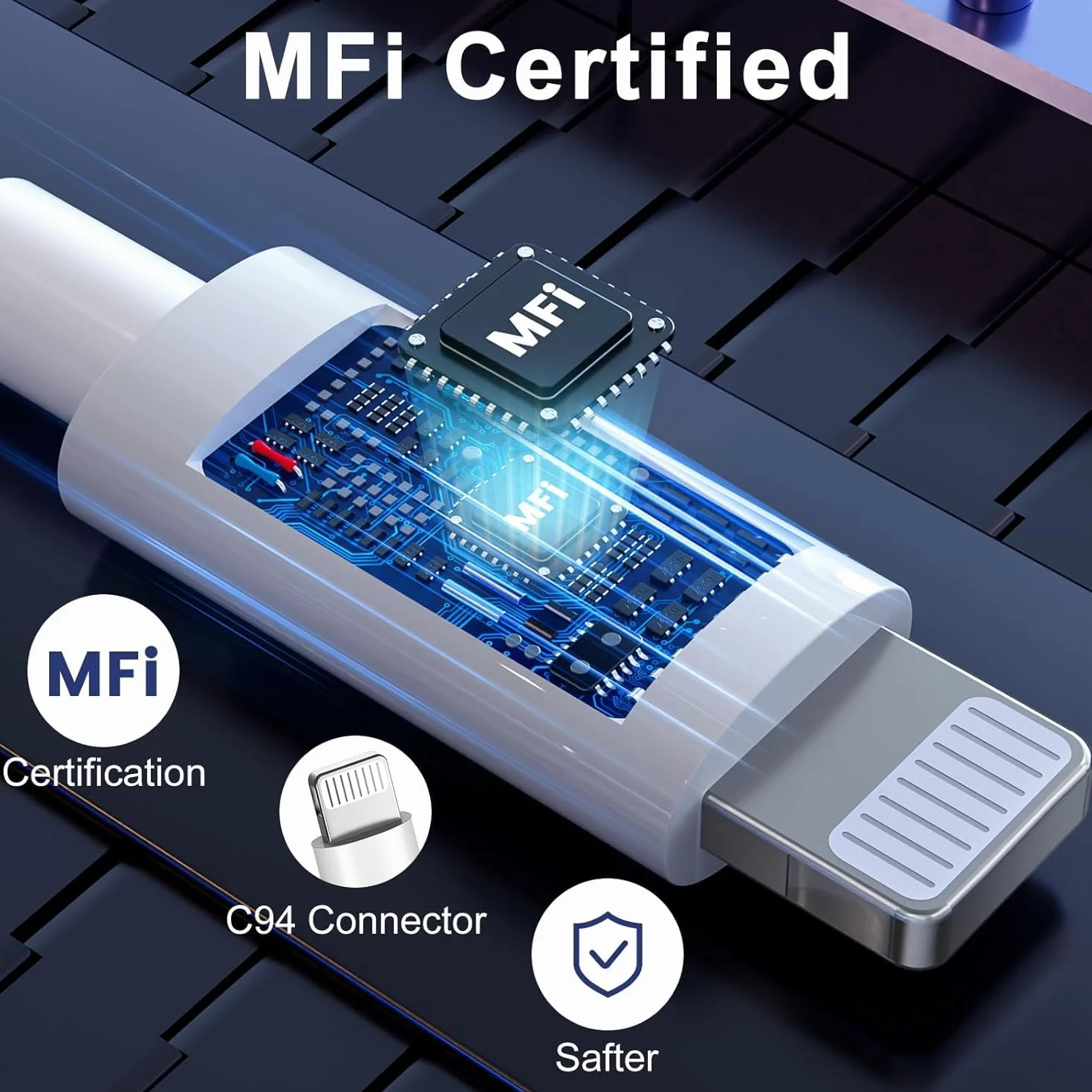 ilikable Zestaw 3 kabli USB C do Lightning 2M iPhone Quick Charge MFi z certyfikatem kabel ładowarka iPhone USB C do iPhone 14 13 12 Pro Max Mini iPhone 11 Pro X XR XS SE 2020 8 Plus