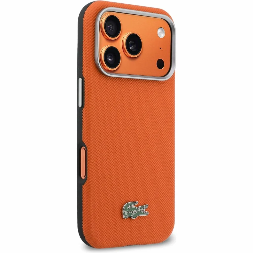 CG MOBILE Lacoste Petit Piqué etui do iPhone 17 Pro Max kompatybilne z MagSafe (pomarańczowe)