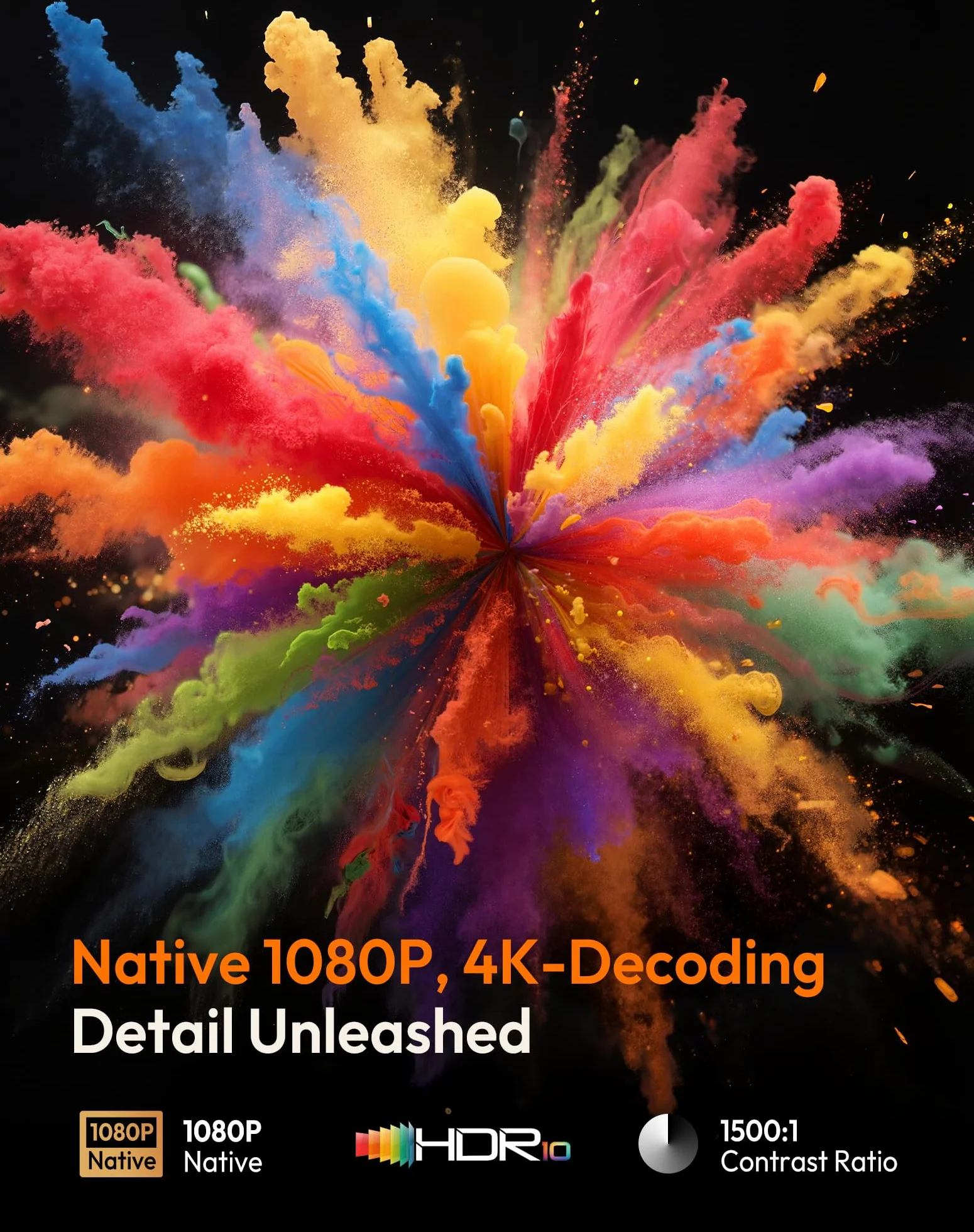 XGODY Certyfikowany Netflix i elektryczne ustawianie ostrości: projektor Gimbal N5 1080P, mini projektor z WiFi i Bluetooth, przenośny projektor z uchwytem obrotowym 230°, automatyczna korekcja