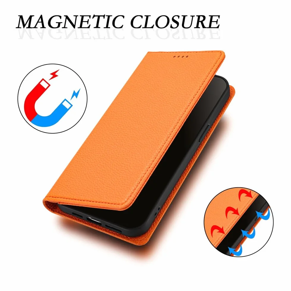 etui kompatybilne z iPhone 17 Pro (kolor: JASNOBIESKI) Ziarna skórzany portfel z klapką magnetyczne etui na tył