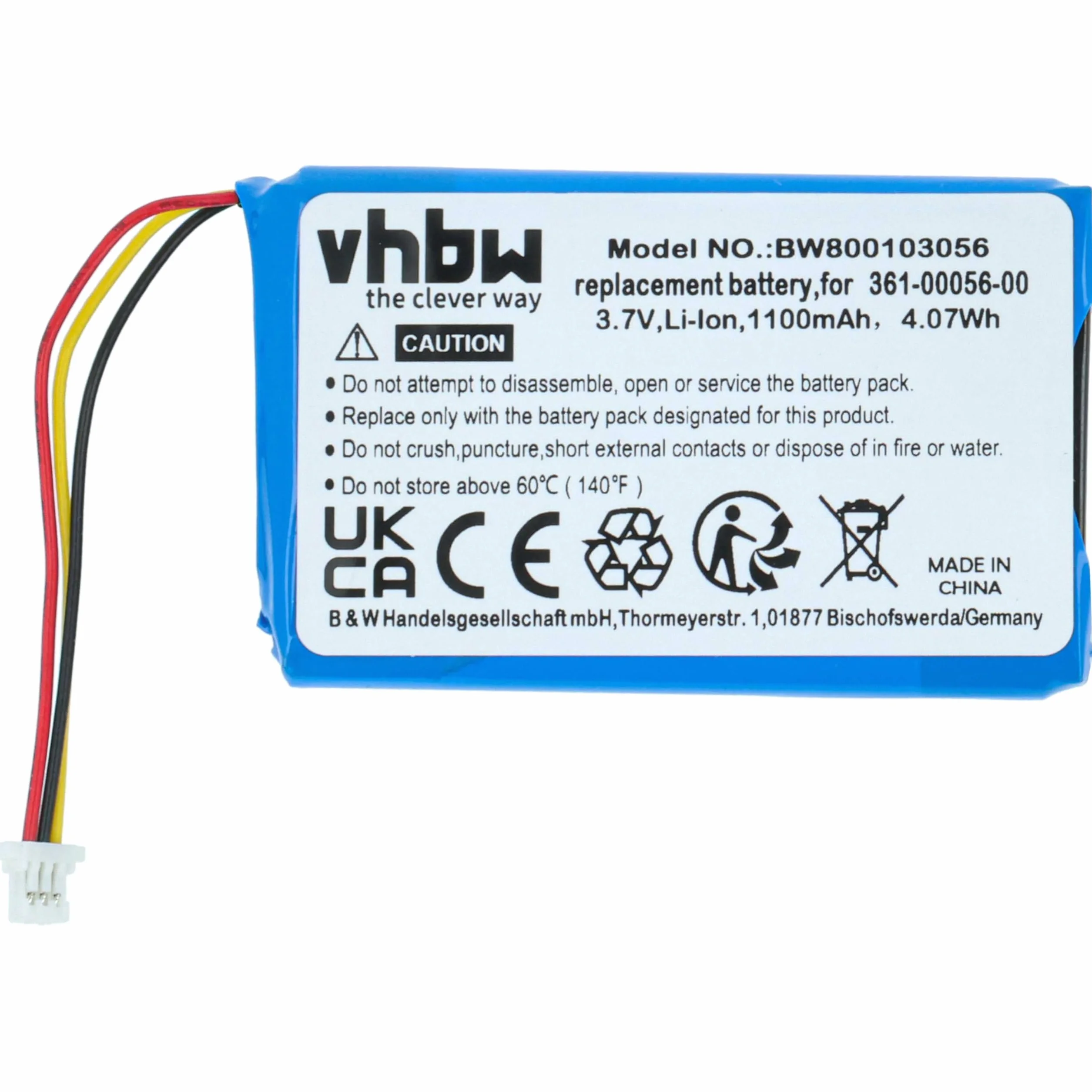 vhbw Bateria kompatybilna z nawigacją Garmin Drive 50, 51 GPS (1100 mAh, 3,7 V, litowo-jonowa)
