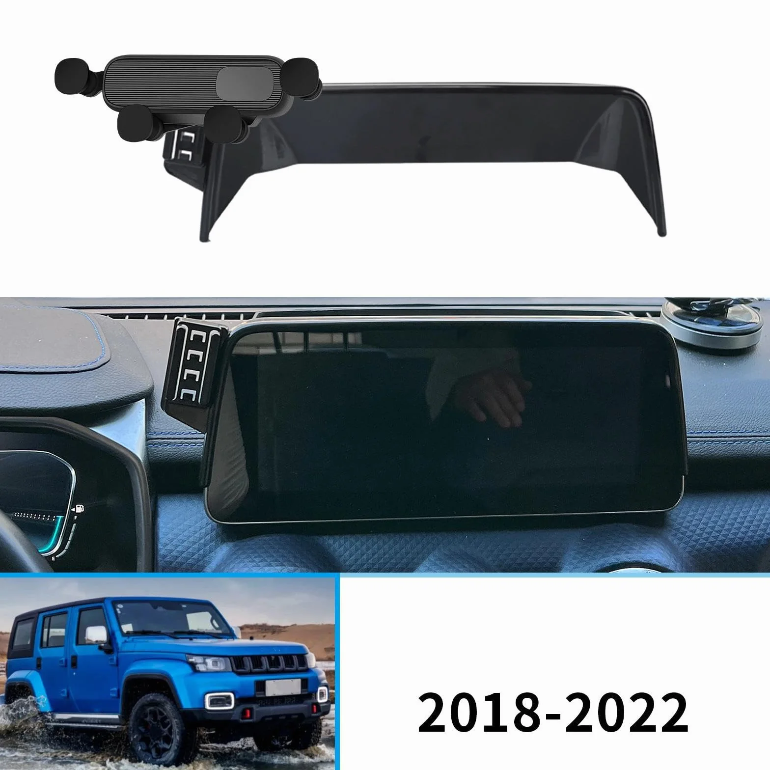 Uchwyt Samochodowy na Telefon dla BAIC BJ40 2018-2022, uchwyt samochodowy na telefon komórkowy, ekran, stała podstawa, stojak na nawigację GPS (podstawa i uchwyt 2)