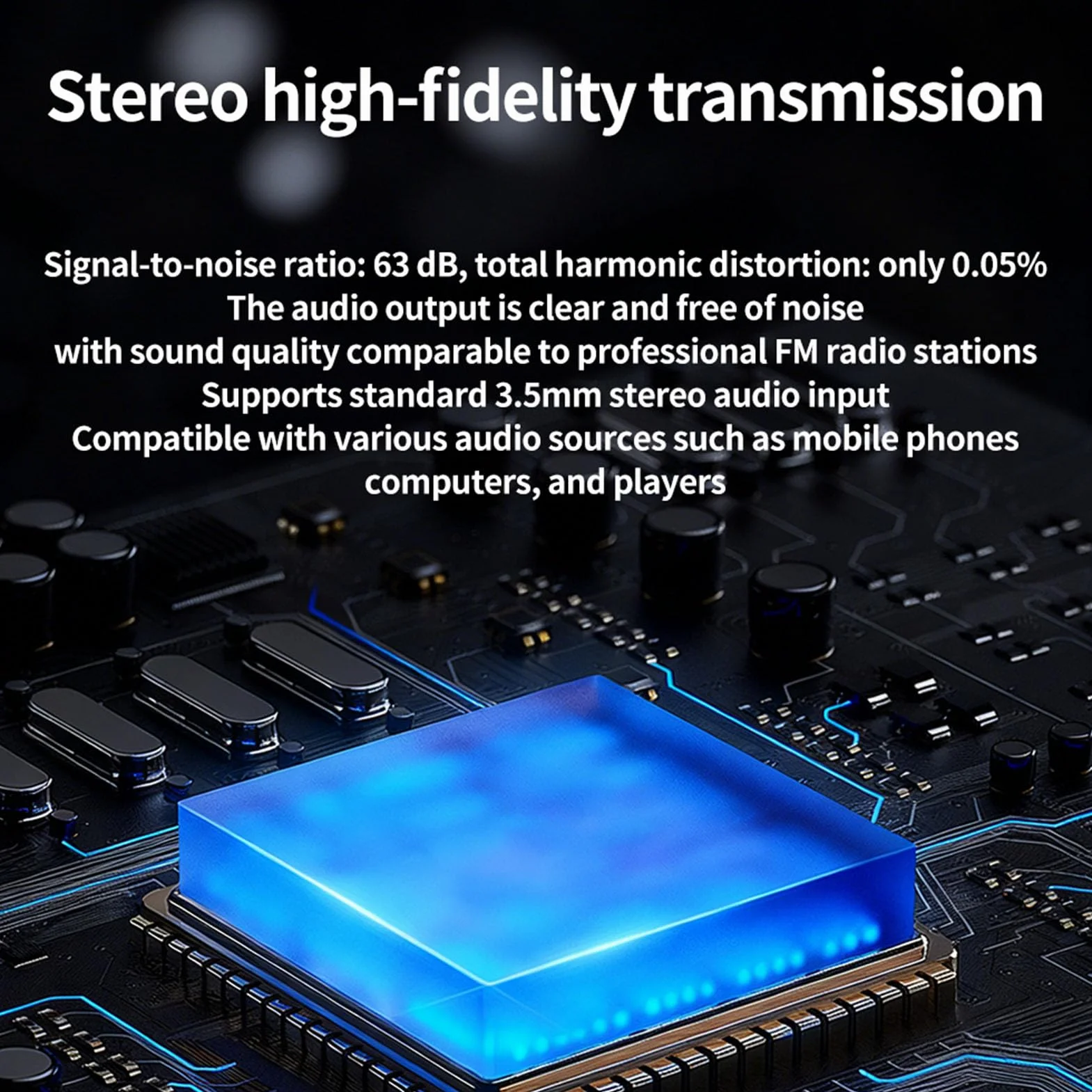 Fafeicy Nadajnik FM z Wyświetlaczem Cyfrowym Wyraźna jakość Dźwięku Daleki Zasięg 2000 M, Przenośny Nadajnik Radiowy Stereo Regulowana częstotliwość 76-108 MHz dla Telefonu PC MP3 (BLACK)
