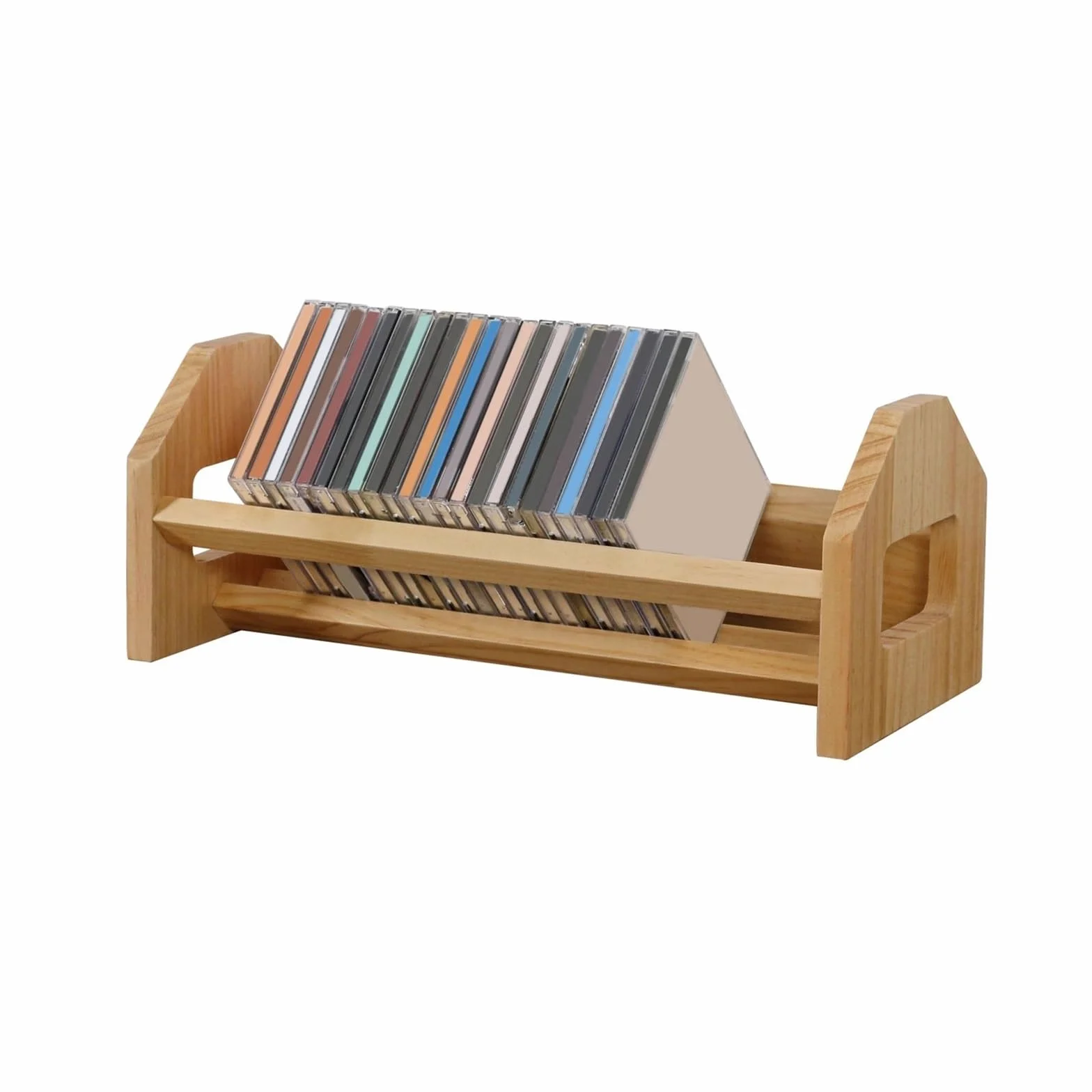 Organizator półki na DVD Stojak na płyty CD, drewniany, do przechowywania albumów, biura domowego Stojak do przechowywania płyt CD