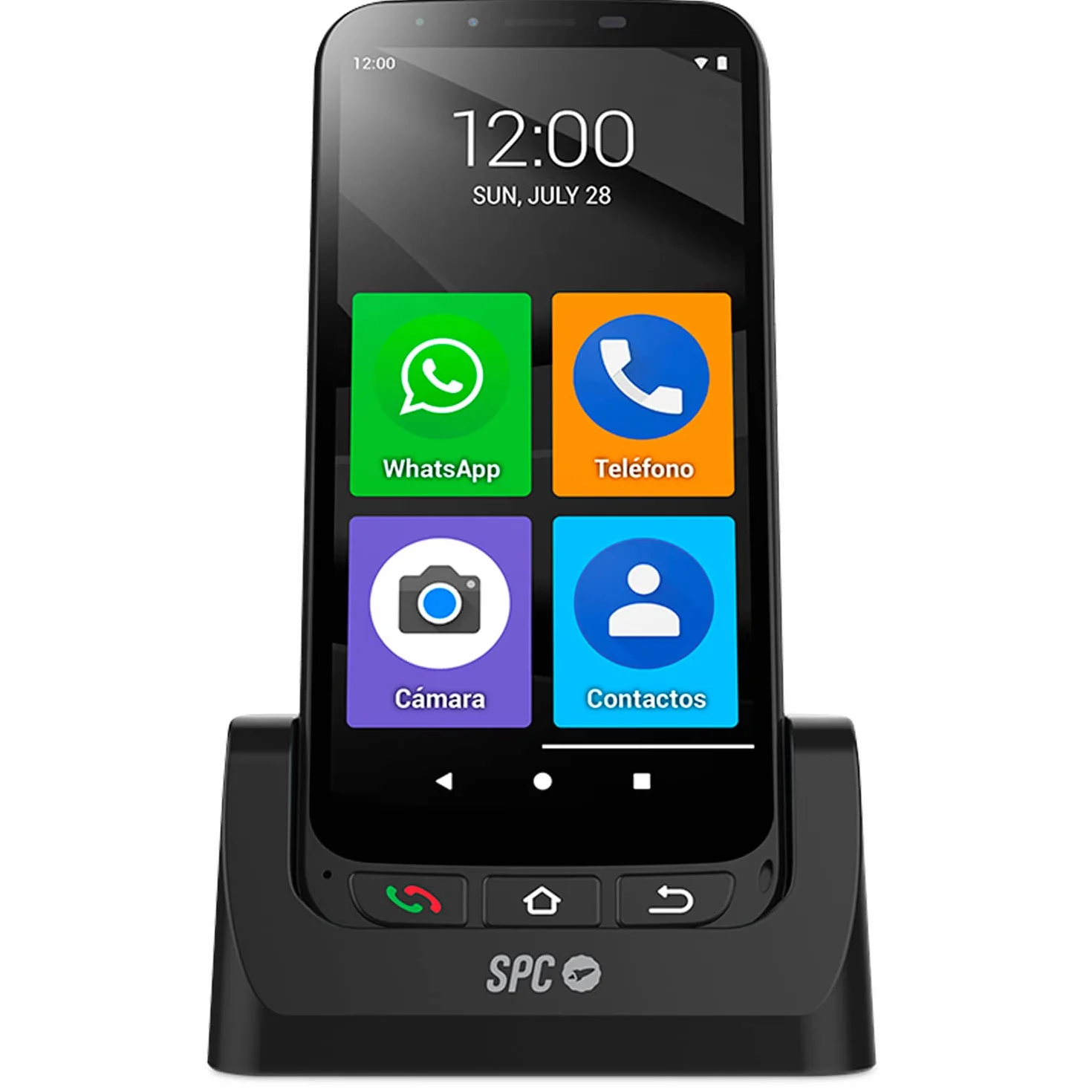 SPC Zeus 4G Pro + obudowa – smartfon dla seniorów | prosty tryb z symbolami XXL | przycisk SOS i zdalna konfiguracja | 4 GB RAM, 64 GB ROM, Android 11, aparat 13 MP, stacja ładująca, 5,5", czarny