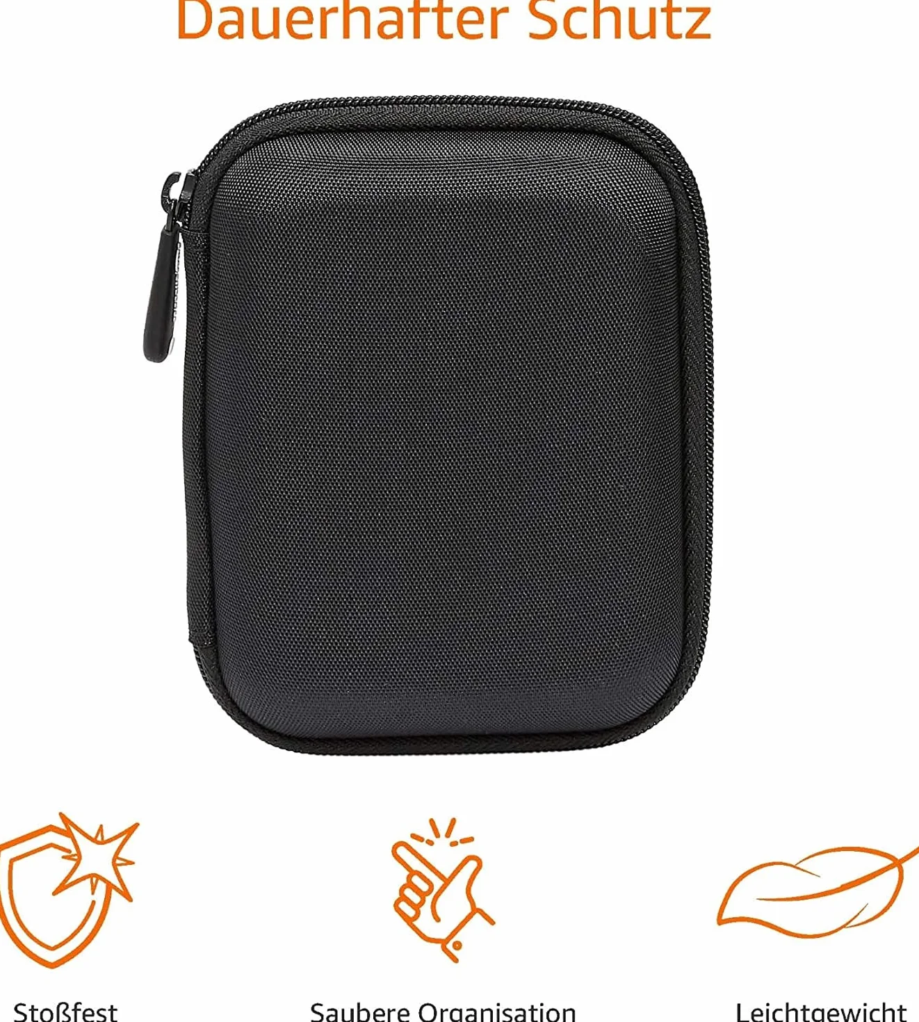 Samsung T7 MU-PE2T0S/EU Dysk Przenośny Ssd, Czarny, 2 TB & Amazonbasics ZH1510146 Etui na Zewnętrzny Dysk Twardy, Czarny, 11,9 x 9,2 x 1,6 cm