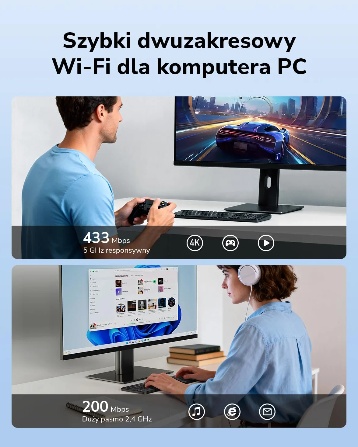 Cudy AC650 bezprzewodowy dwupasmowy adapter PCIe WiFi do komputera, 650 Mb/s WiFi 5 prędkości, 5 GHz/2,4 GHz, 802.11ac/n, kompatybilny z Windows 11/10, zawiera wsporniki standardowe i niskoprofilowe