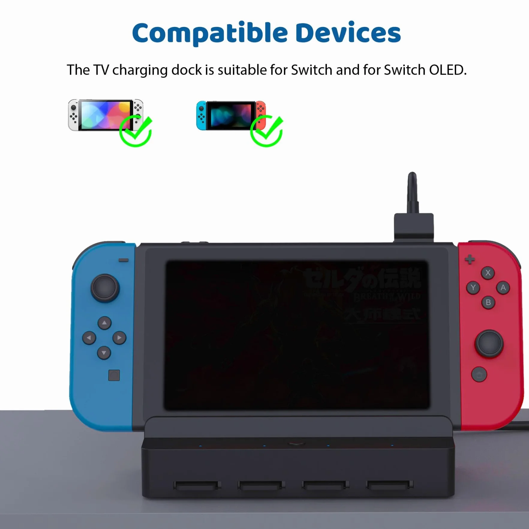 DOBEWINGDELOU czytnik kart do Switch/Switch OLED TV stacja ładująca DOBEWINGDELOU akcesoria uchwyt na karty do szybkiego przełączania PD Charing, 4K HDMI, port USB 3.0, wyświetlacz LED