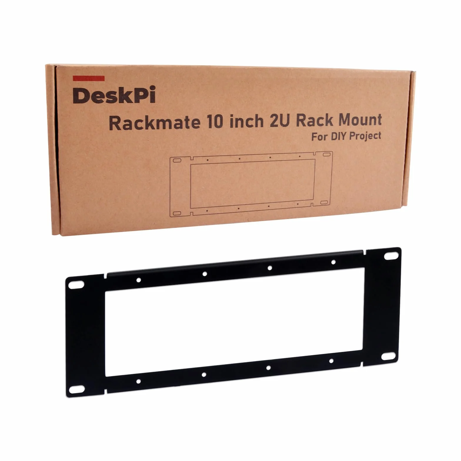 GeeekPi DeskPi RackMate 10-calowy uchwyt do montażu w stojaku 2U do projektu DIY, kompatybilny z szafką serwerową DeskPi RackMate T0/T1/T2/T0 Plus/T1 Plus/TL1