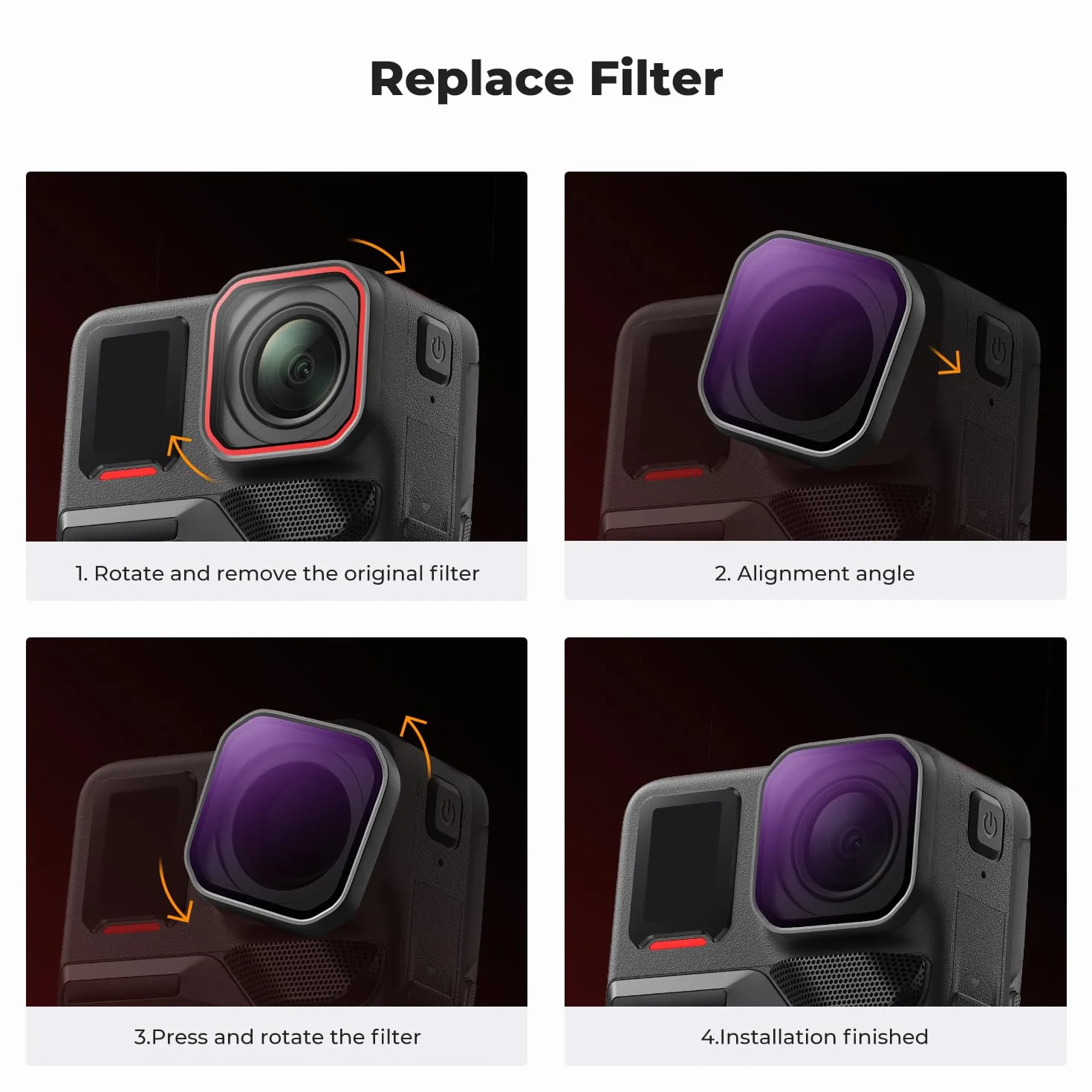 K&F Concept Upgrade 4-pak ND&PL zestaw filtrów 2 w 1 kompatybilny z Insta360 Ace Pro 2