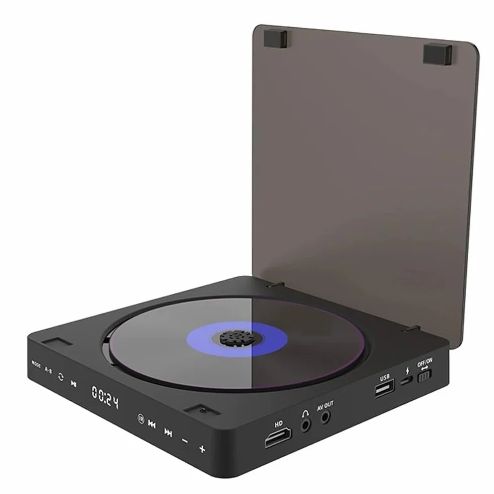 Przenośny odtwarzacz DVD, Odtwarzacz DVD dla telewizorów Odtwarzacze wideo CD VCD HD 1080P obsługują połączenie AV z wejściem USB