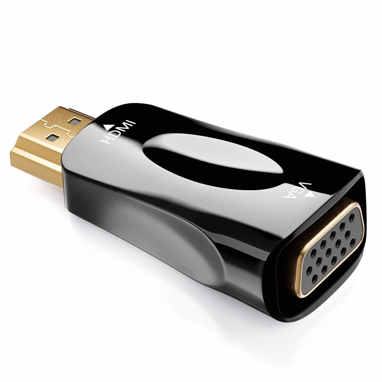 deleyCON Kabel Przejściowy z HDMI na VGA - Kabel Przejściowy z Wtyczki HDMI na Gniazdo VGA Pozłacane Styki do Podłączenia Telewizora Projektora Komputera Laptopa Notebooka