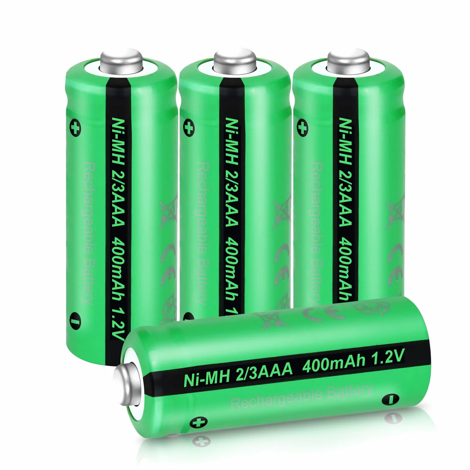 PKCELL Akumulatory NIMH 1,2V 2/3AAA 400 mAh 4 sztuk do lamp słonecznych