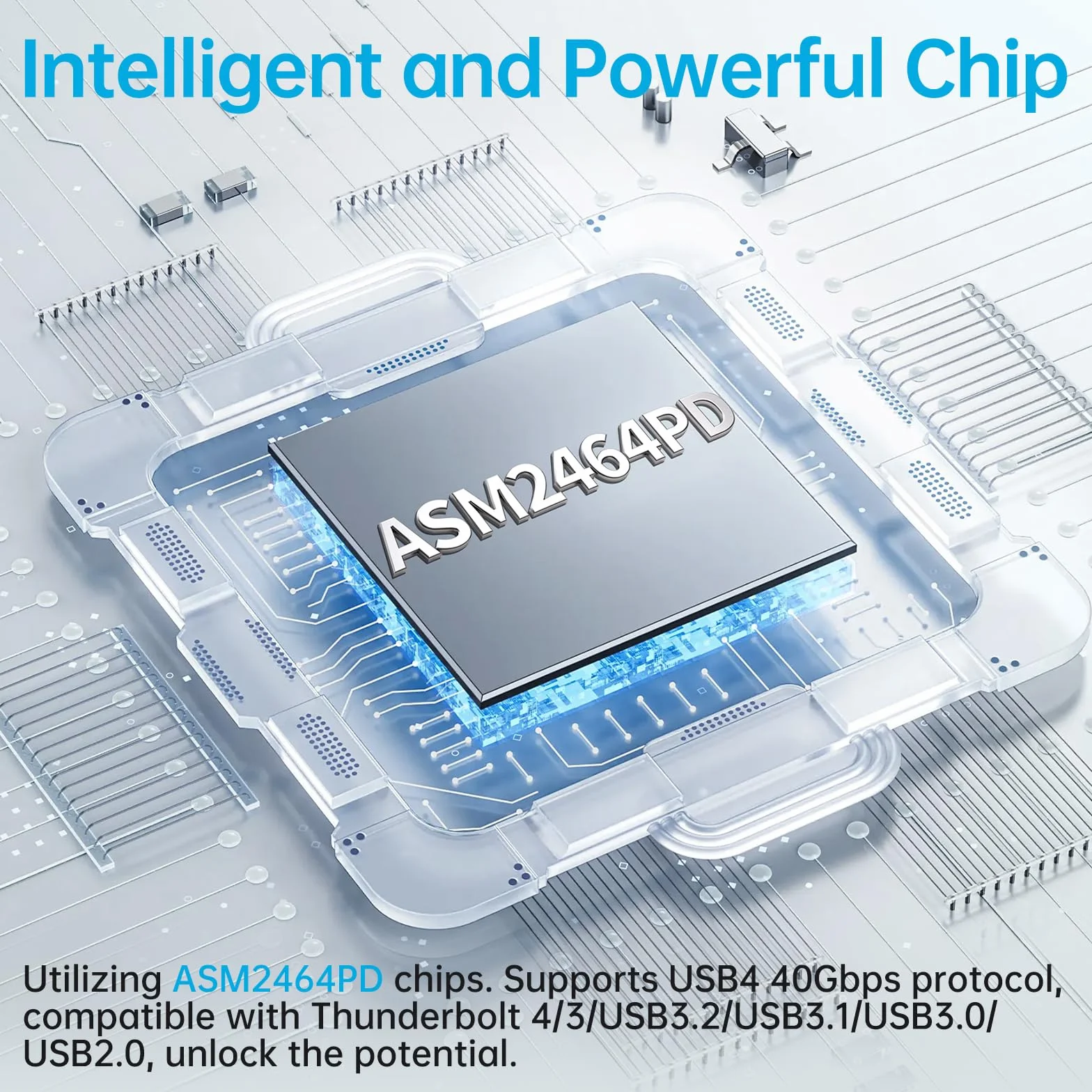 SSK Obudowa NVMe 40 Gb/s, Dysk SSD M.2 NVMe USB4 Adapter z LED, Obsługuje 2280/2260/2242/2230 SSD