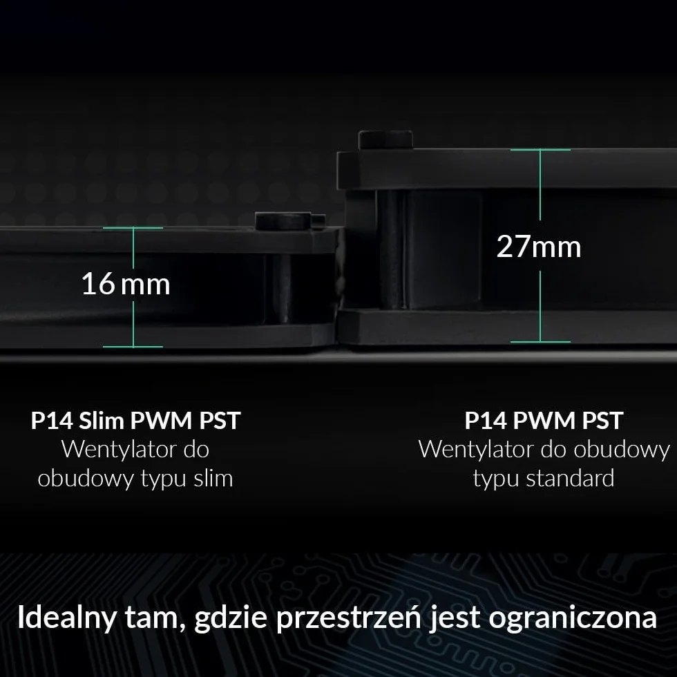ARCTIC P14 Slim PWM PST - Wentylator do obudowy, 140 mm PWM PST, zoptymalizowany pod kątem ciśnienia statycznego