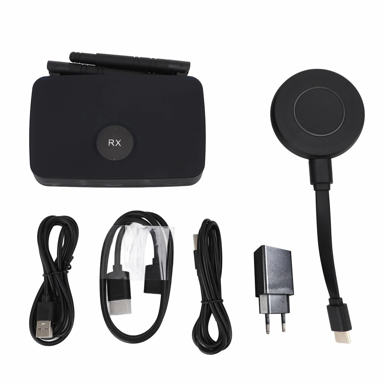 Pyhodi Bezprzewodowy Adapter Dongle Wyświetlacza, 1080p Wireless Extender Nadajnik i Odbiornik, Rozpocznij Rzut Ekranu Bezprzewodowego w Mniej niż 10 Sekund dla Projektora (wtyczka UE)