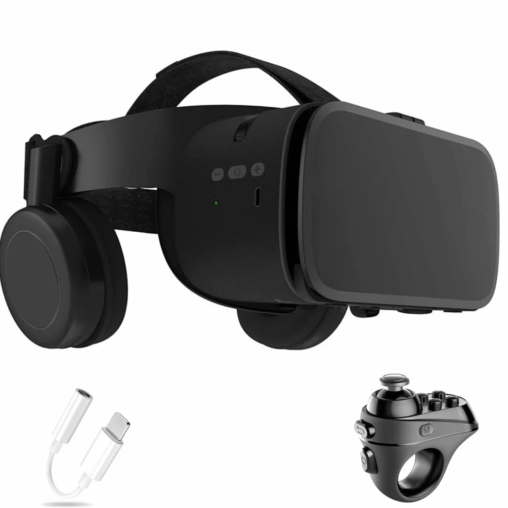 Okulary VR, zestaw słuchawkowy do wirtualnej rzeczywistości, zestawy słuchawkowe VR obsługują system Android i iOS, połączenie Bluetooth dla iPhone 13 Pro Max/13 Pro/13/12/11, do Samsung Galaxy S21,