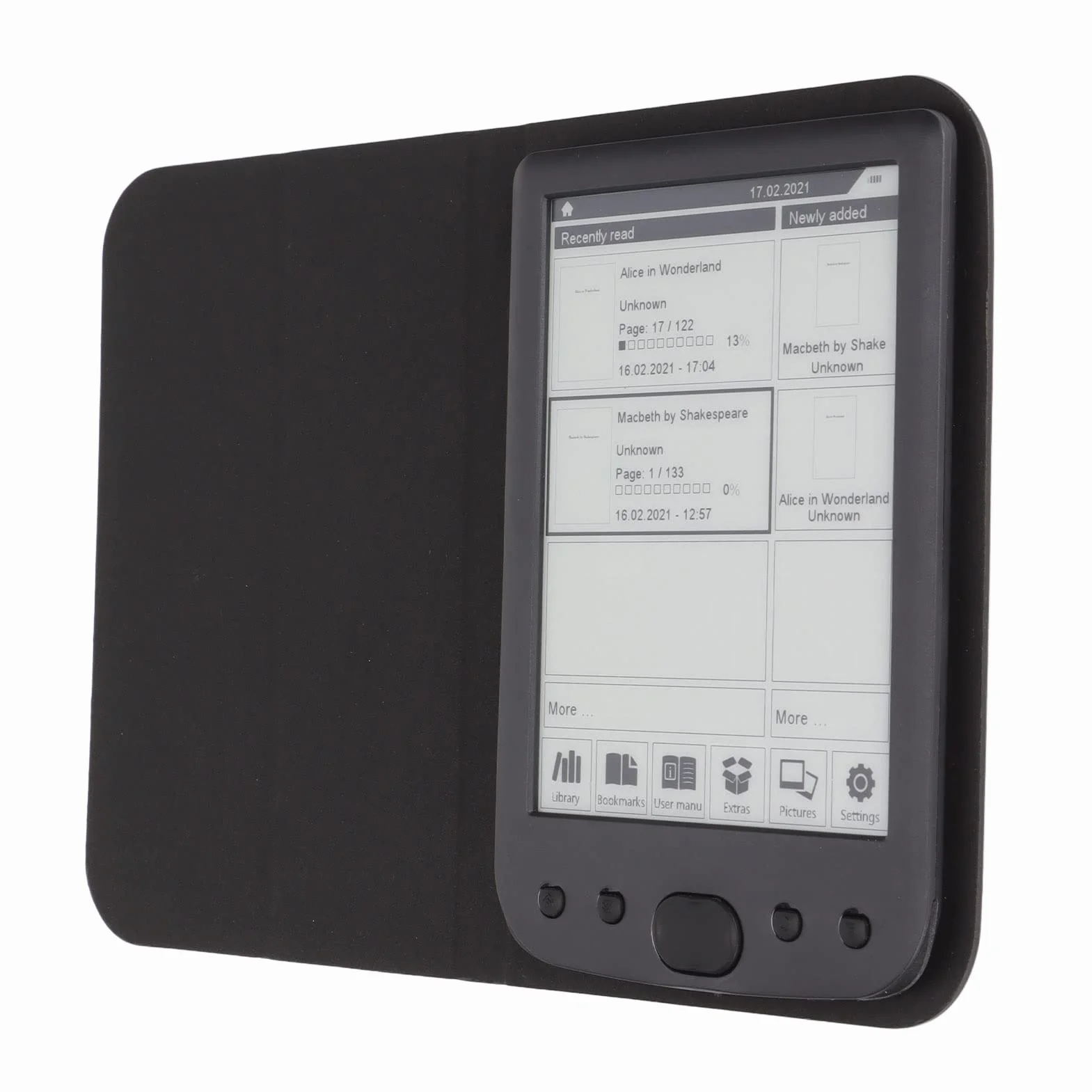 Czytnik E-booków, Długa żywotność Baterii 6 Cali 800x600 Ekran Atramentowy HD Ereader Materiał ABS z Etui Ochronnym do Czytania w Gospodarstwie Domowym