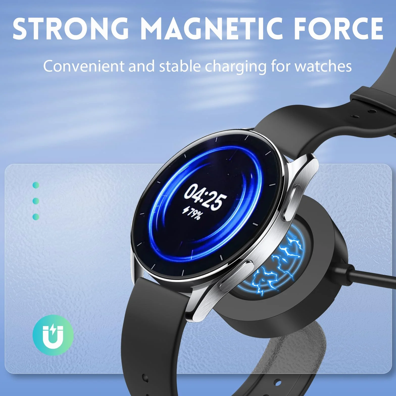 TiMOVO Charger Cable Compatible with Xiaomi Watch S3/H1/S2/S4, 3.3ft/100cm Magnetic USB-C Charging Dock, Black