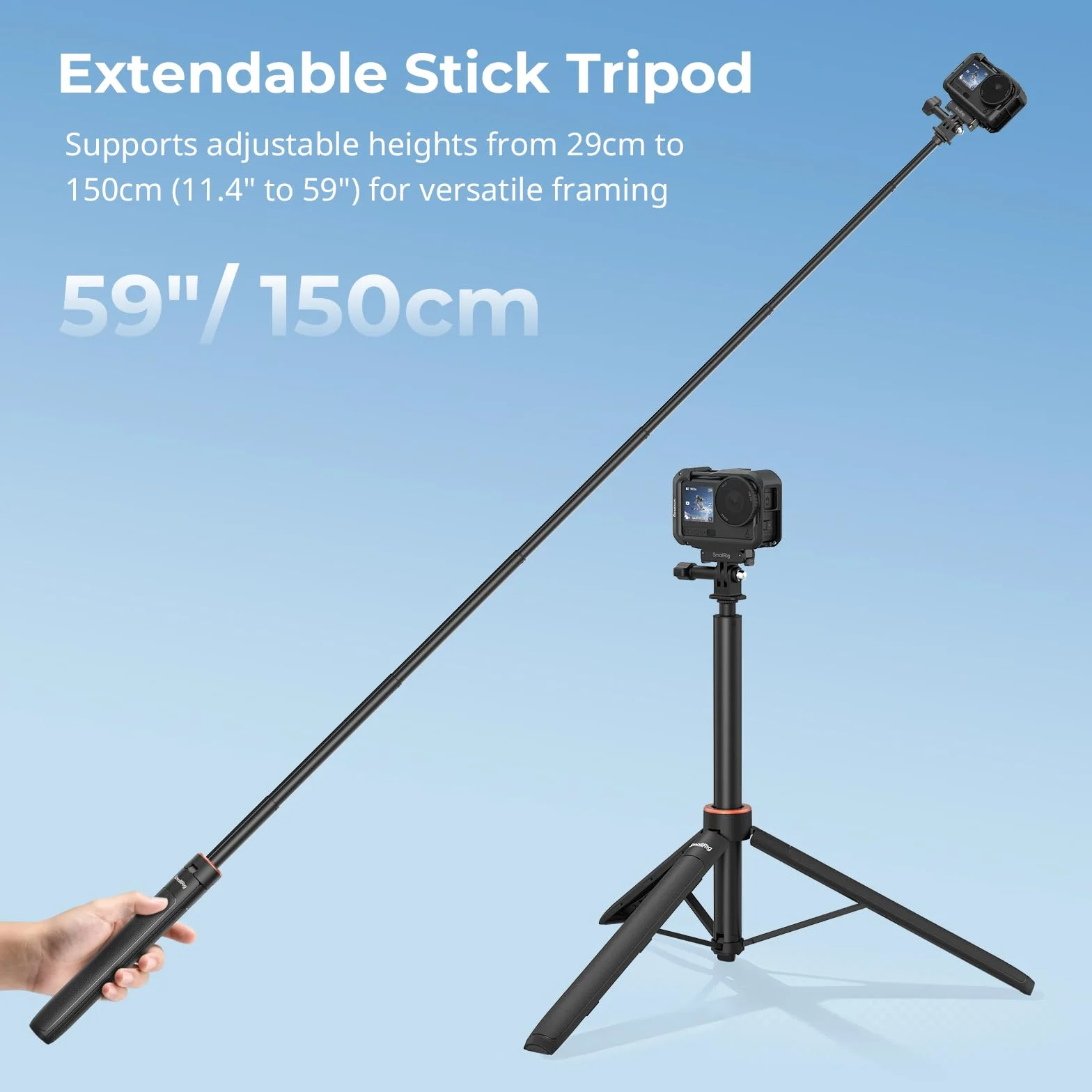 SMALLRIG Wspornik do selfie sticka do DJI Osmo Action 6 / Nano (1,5 m / 4,9 stopy) 6363