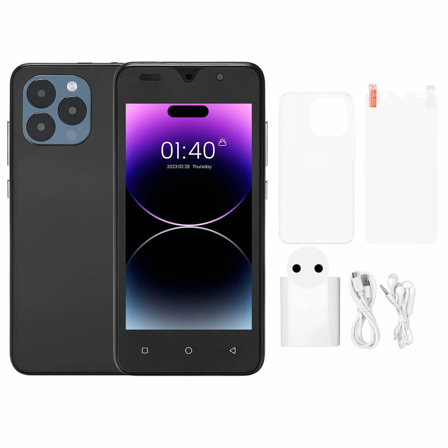 Odblokowany Telefon Komórkowy, Smartfon z Systemem Android, Telefon Komórkowy Dual SIM 4G, Aparaty 2 MP 5 MP, Ekran HD 5,0 Cala, Odblokowanie Rozpoznawania Twarzy, Procesor