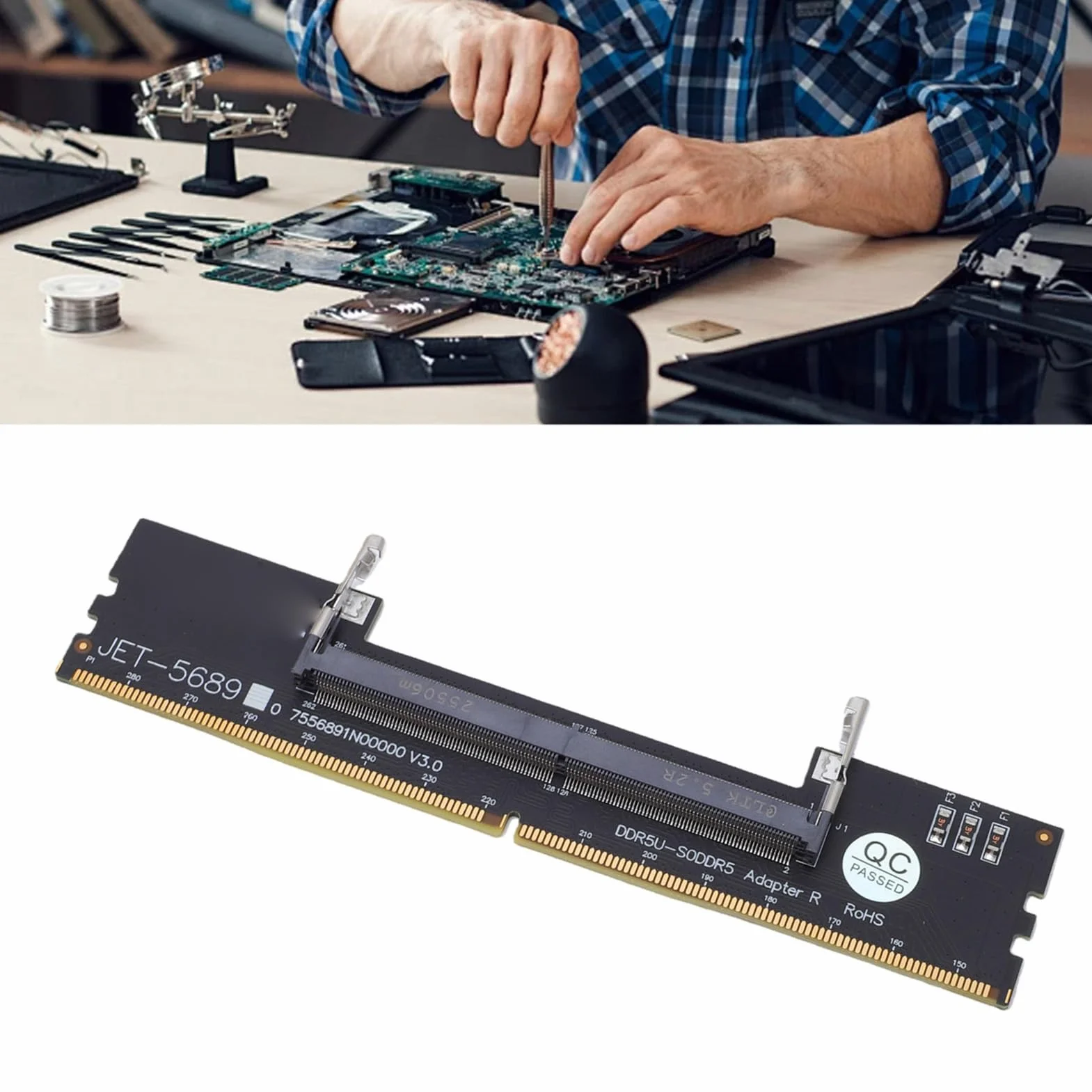 Hyuduo Karta Adaptera DDR5 U DIMM na SO DIMM, Konwerter Pamięci Laptop na Komputer Stacjonarny