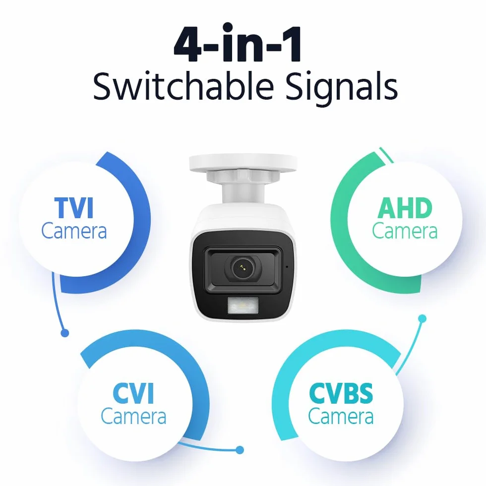 ANNKE 4 x kamera bezpieczeństwa 3K z kablem, inteligentna podwójna lampka TVI z dodatkowym aparatem CCTV do użytku na zewnątrz z wbudowanym mikrofonem i noktowizorem kolorów, IP67 Bullet kamera do