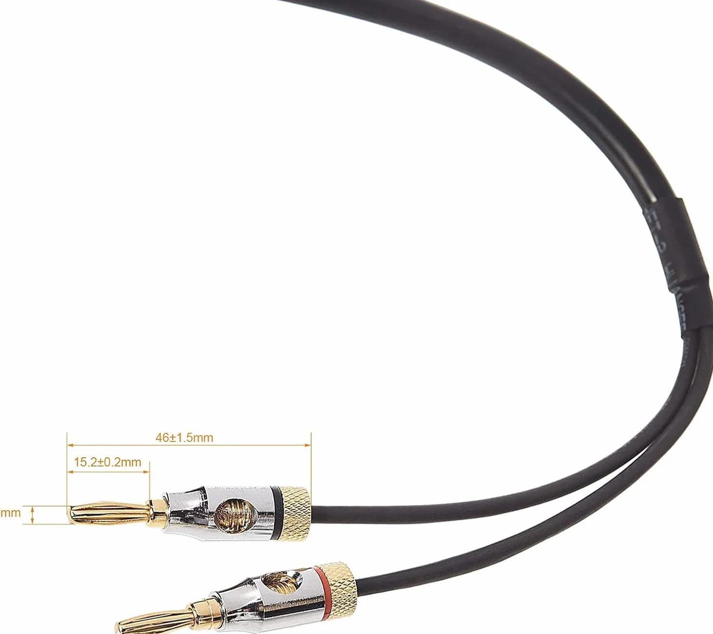 Amazon Basics kabel głośnikowy 16AWG 4 mm pozłacana końcówka bananowa 1,8 m czarny