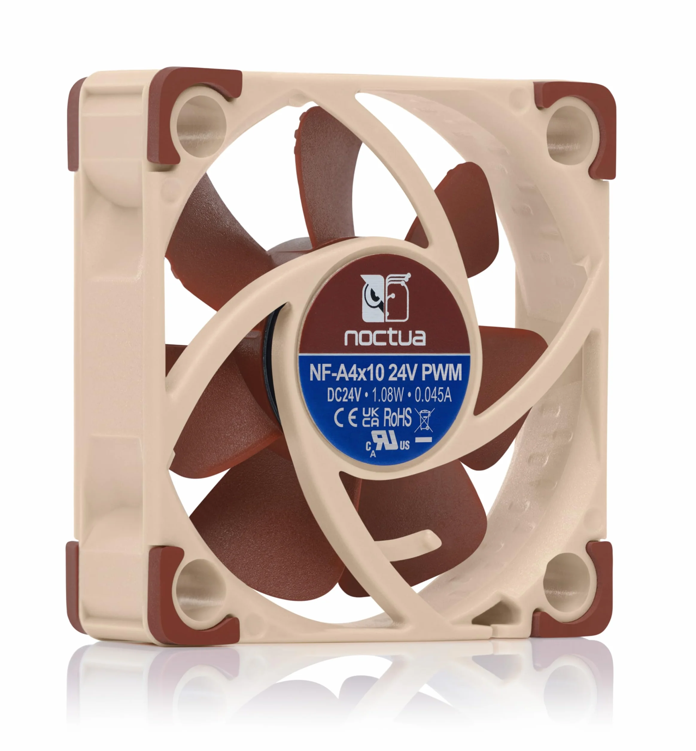 Noctua NF-A4x10 24V PWM, Cichy 40-milimetrowy Wentylator do Drukarek 3D i Innych Zastosowań (40x10 mm, Brązowy)