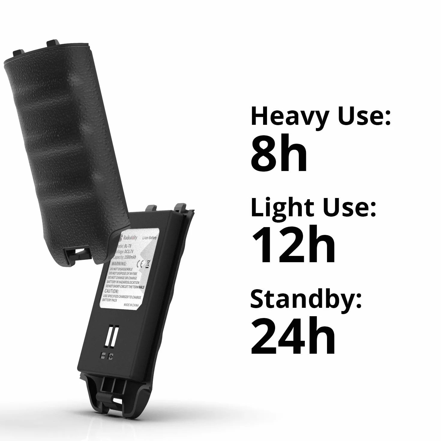 Radioddity PR-T1 PMR446 zestaw 4 krótkofalówek z wyświetlaczem LCD, zasięg 4 km, 16 kanałów, bez licencji, akumulator, kabel USB do ładowania, do aktywności na świeżym powietrzu, na kemping