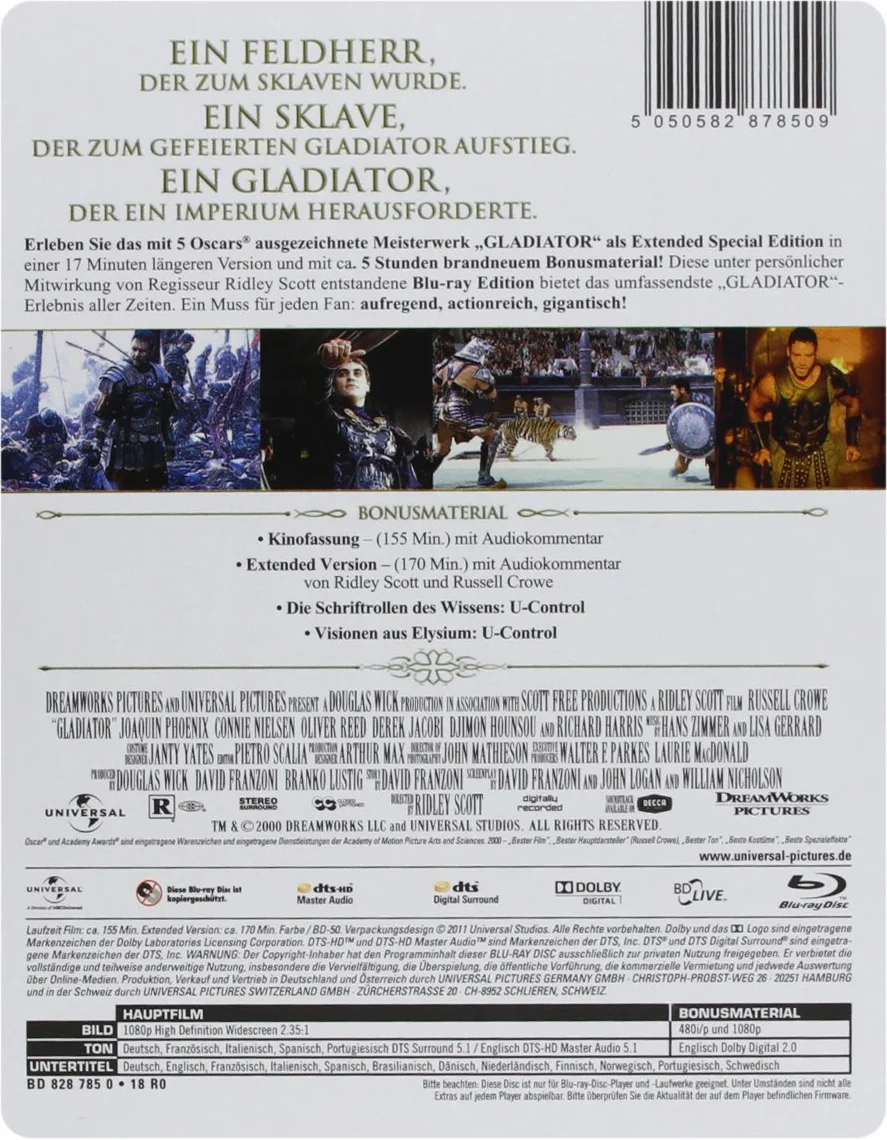 Gladiator 100. rocznica Blu-ray SteelBook (Import)
