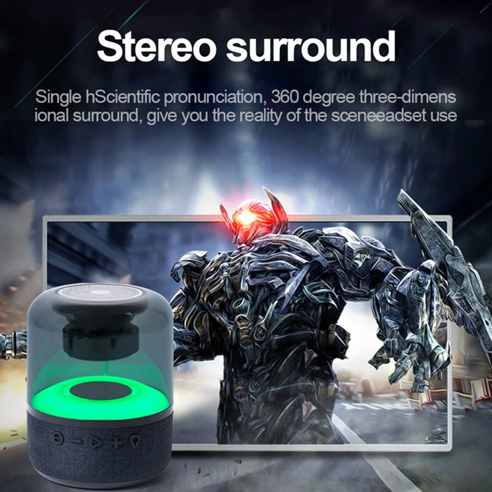 Głośnik Bluetooth Kolorowe światło nocne Przenośne ładowanie Bezprzewodowy dźwięk Karta AUX/TF Subwoofer Kolumna TWS Boombox