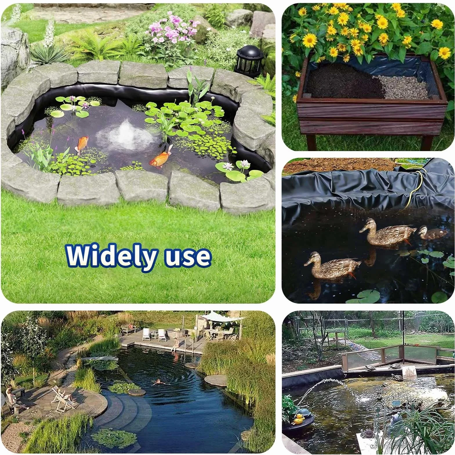 Wyściółka do oczek wodnych HDPE 10x12m 8x10m 5x6m 3x4m 2x3m