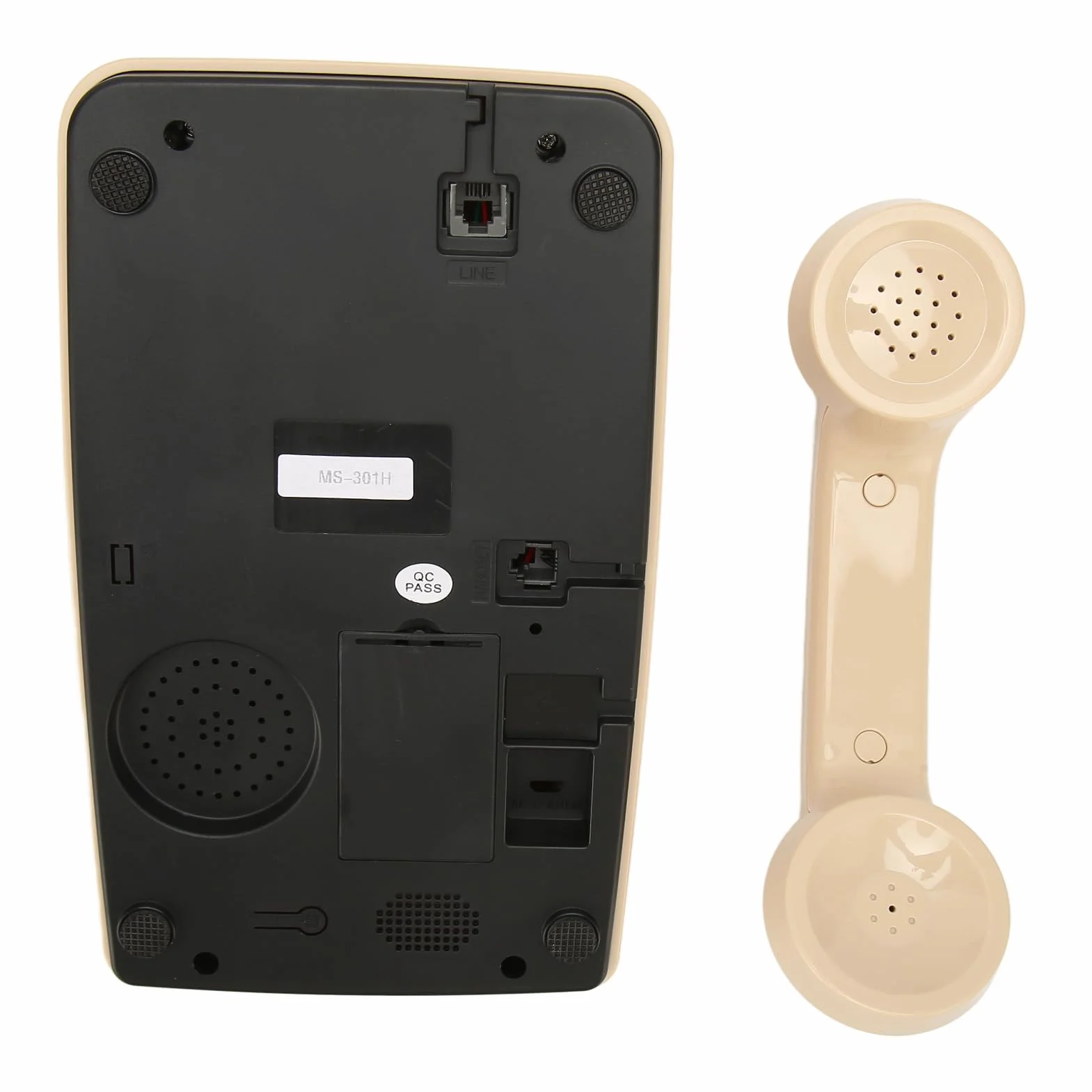 Ausla Telefon Obrotowy w Stylu Retro, materiał ABS, Dzwonek Mechaniczny, Telefon Stacjonarny w Stylu Vintage z łatwym Wybieraniem do Użytku w Biurze Domowym (Beżowy)