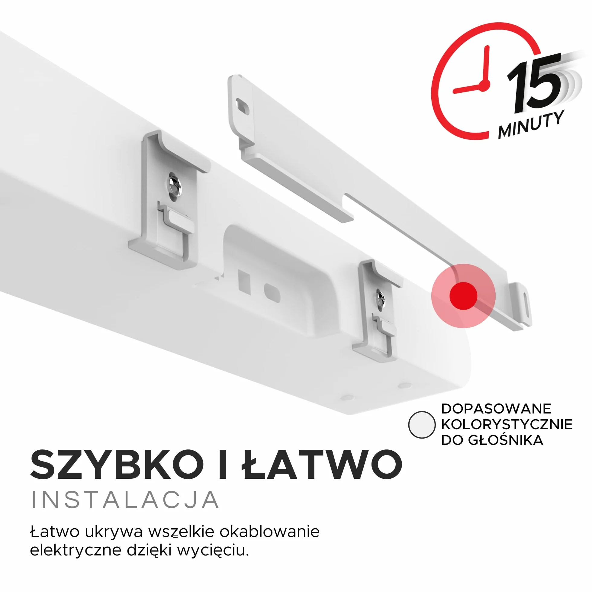 Sonos Ray Sound Bar Uchwyt na listwę dźwiękową ze wszystkimi niezbędnymi elementami montażowymi, uchwyt ścienny do listwy dźwiękowej pod telewizorem lub powyżej, łatwy w instalacji, biały