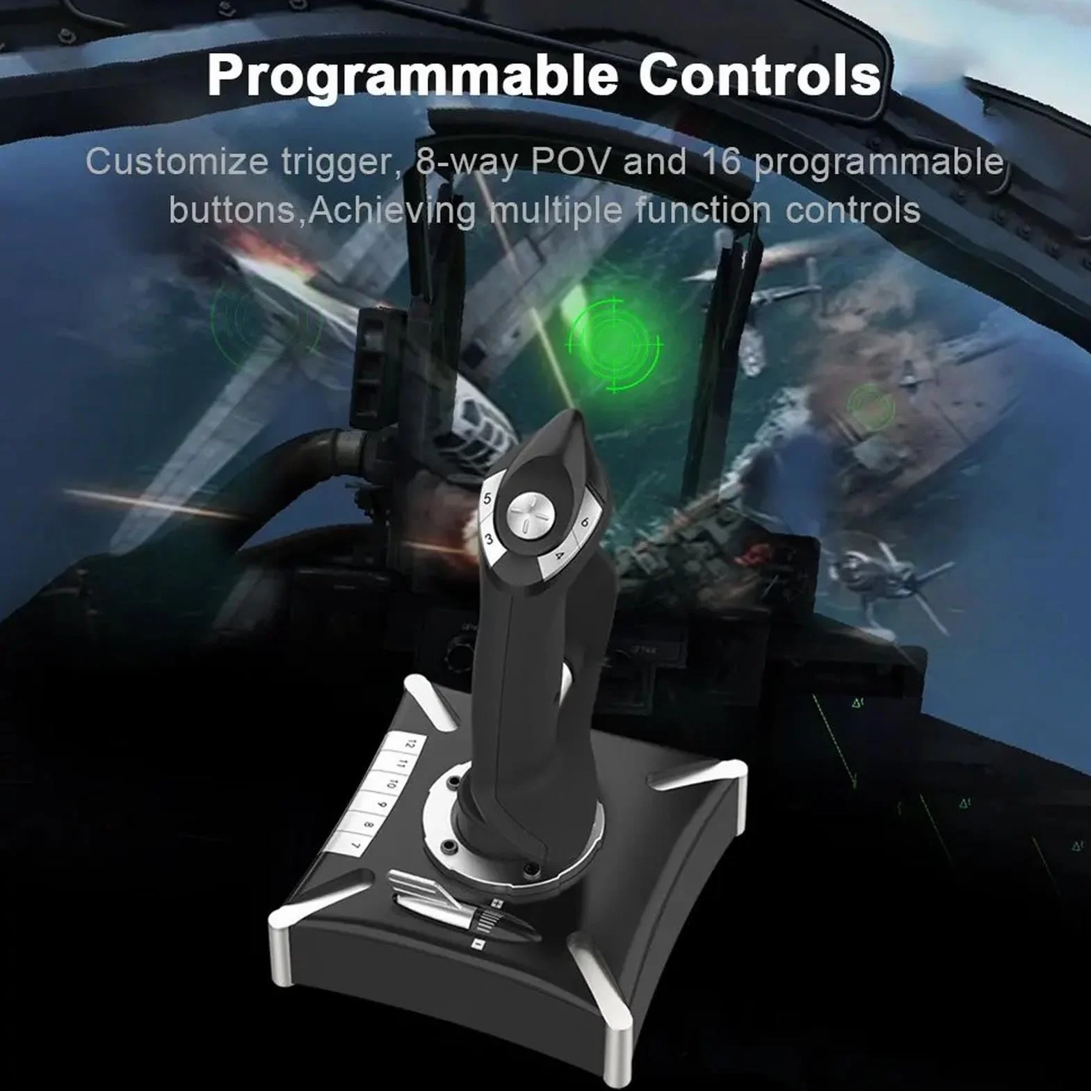 PUSOKEI Joystick Wibracyjny do Symulatora Lotu |Sterowanie symulacją dla Series X S 7-11