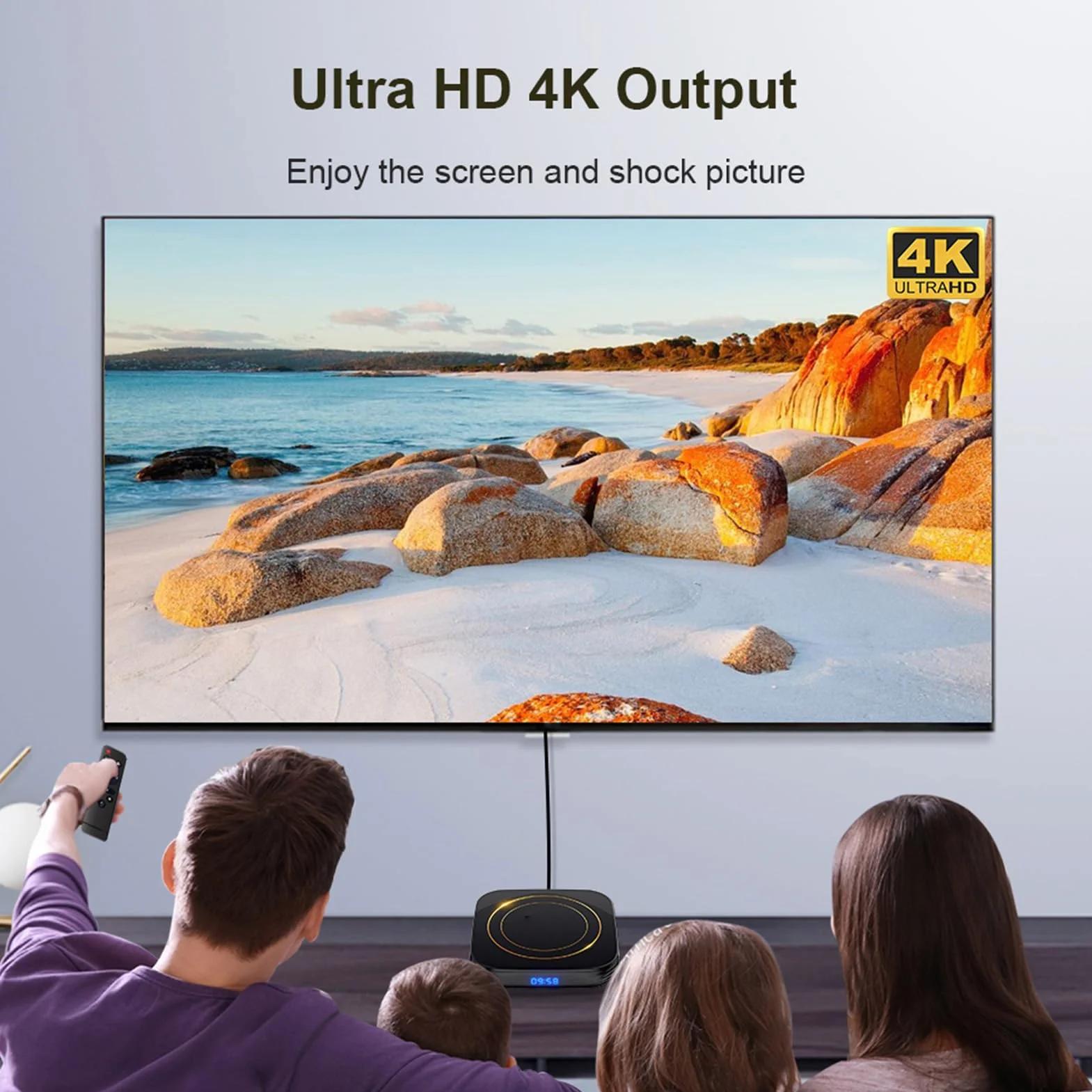Sxhlseller TV Box 8K, Odtwarzacz Multimediów Strumieniowych Android 12 z Dwuzakresowym Wi-Fi 2.4G 5G, Dekodowanie Wideo 4K 60FPS, BT 4.0, Ethernet, USB, Karta TF, Inteligentny Dekoder (wtyczka UE