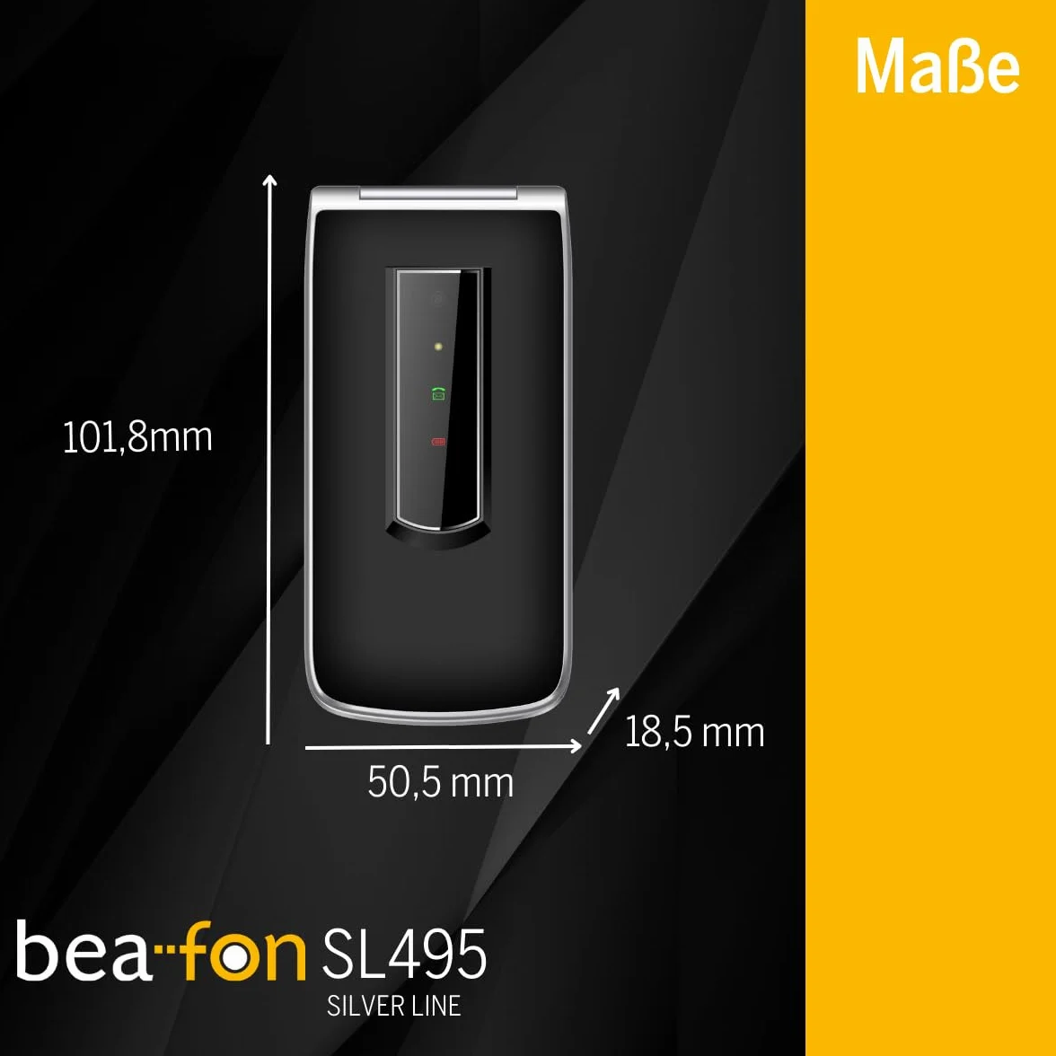 beafon, SL495, Silverline, telefon z klapką, telefon z przyciskiem, telefon komórkowy dla seniorów z przyciskiem alarmowym SOS, telefon komórkowy, wyświetlacz TFT 6,09 cm, aparat fotograficzny