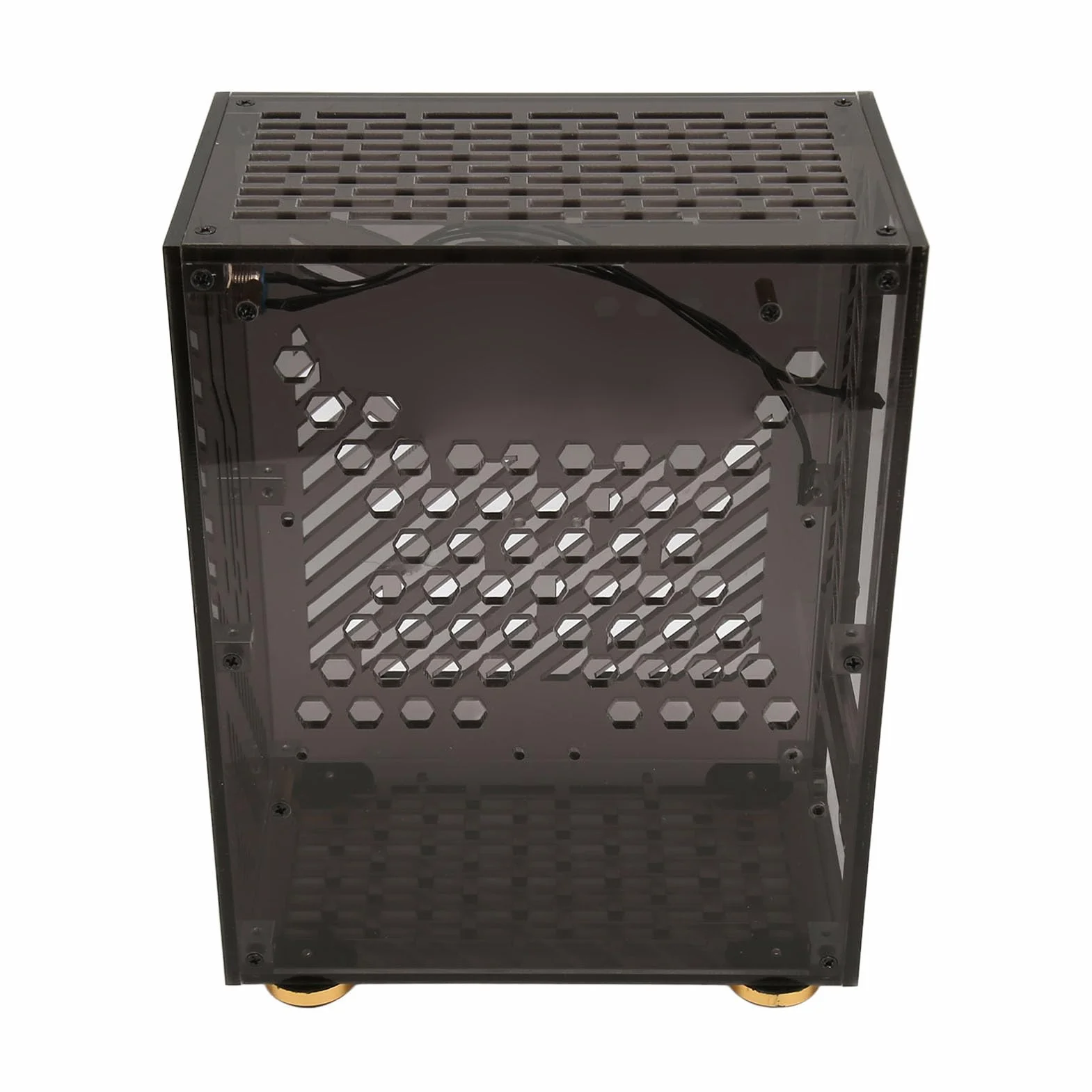 Obudowa Mini ITX Przezroczysty panel akrylowy Chłodzenie 360 ​​stopni Kompaktowa, lekka obudowa Mini PC dla entuzjastów majsterkowania i małych konstrukcji Pojemność 4,3 l Rozmiar (Czarny)