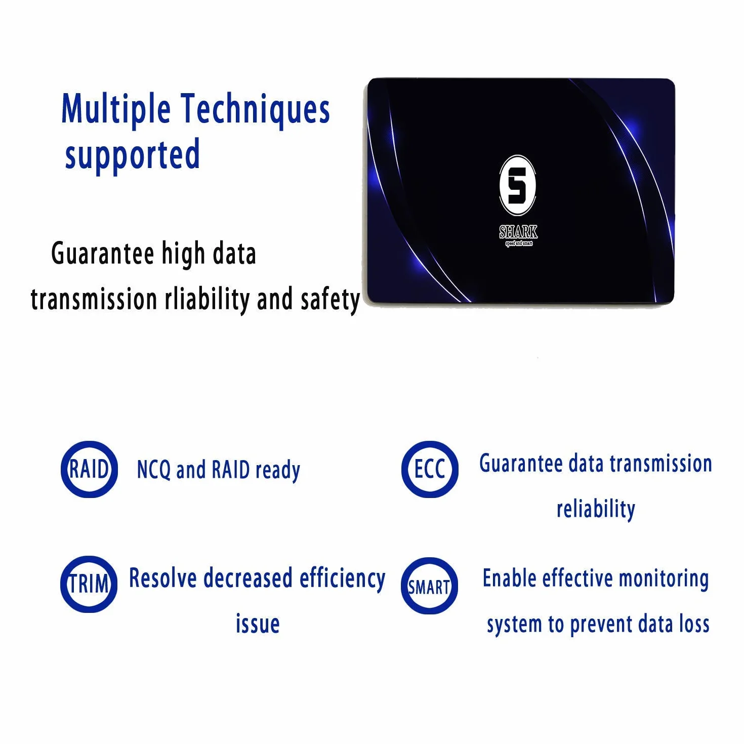 SSD SATA 2,5" 250 GB Shark wewnętrzny dysk twardy o wysokiej wydajności do laptopa stacjonarnego SATA III 6 Gb/s zawiera SSD 32 GB 60 GB 64 GB 120 GB 128 GB 240 GB 480 GB 500 GB 960 GB (250 GB, 2,5''-SATA3)