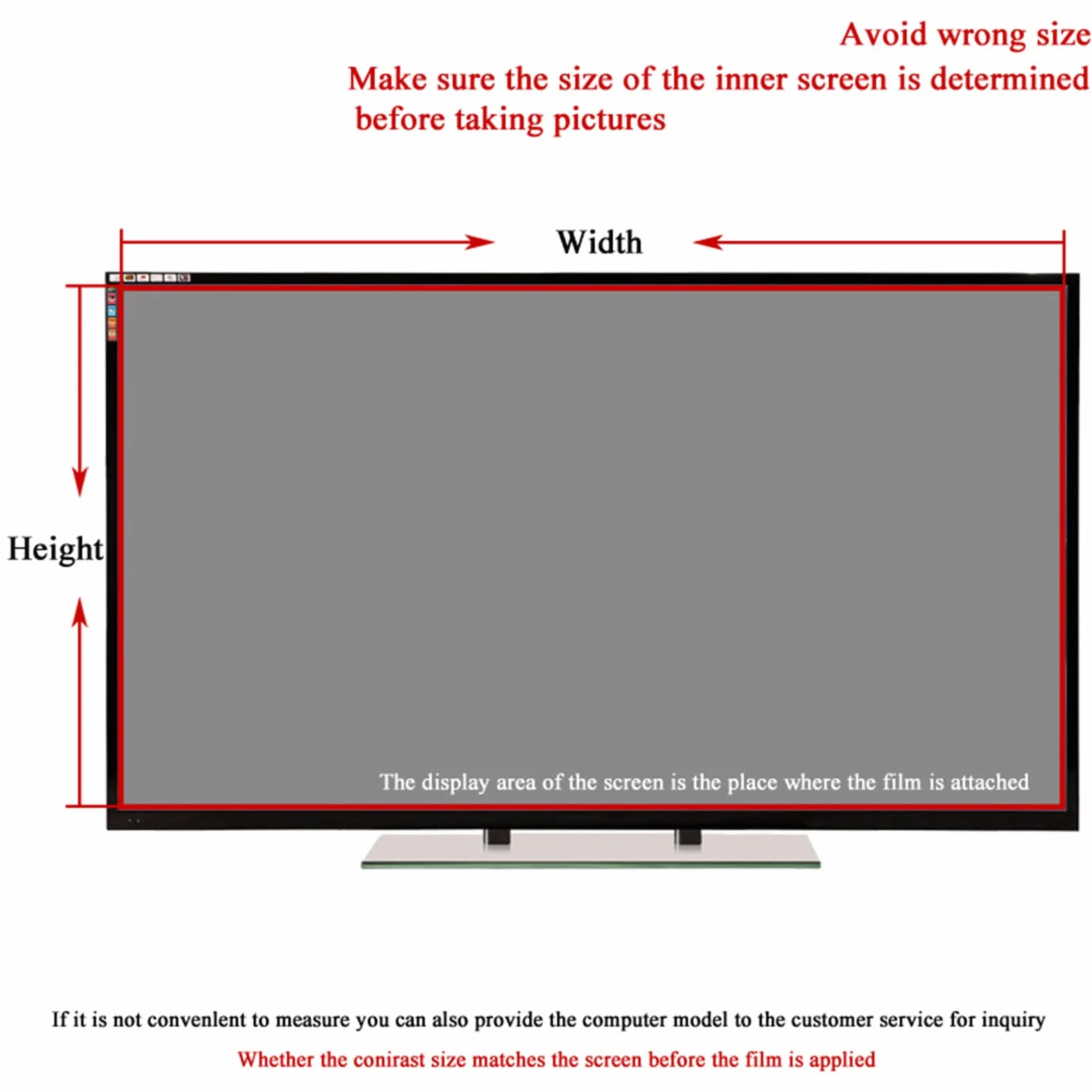 Matowa folia ochronna do telewizora 32" 43" 49" 50" 55" 58" 65" matowa folia ochronna na ekran TV, ochrona przed promieniowaniem UV, ochrona oczu, 1101 x 620 cm