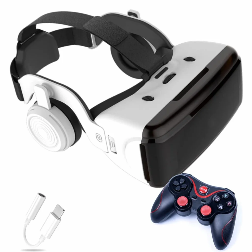 Okulary VR, zestaw słuchawkowy z wirtualnej rzeczywistości, zestawy słuchawkowe VR obsługują Android i IOS, połączenie Bluetooth dla iPhone 13 Pro Max/13 Pro 13/12/11, do Samsung Galaxy S21, Huawei, Xiaomi (Kolor: G, rozmiar: Ios )