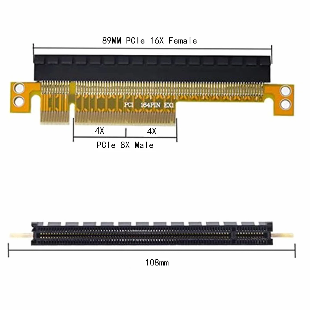 WLGQ PCI-E 8X do 16x PCIe Riser Card PCI-e męski na żeński Riser Card