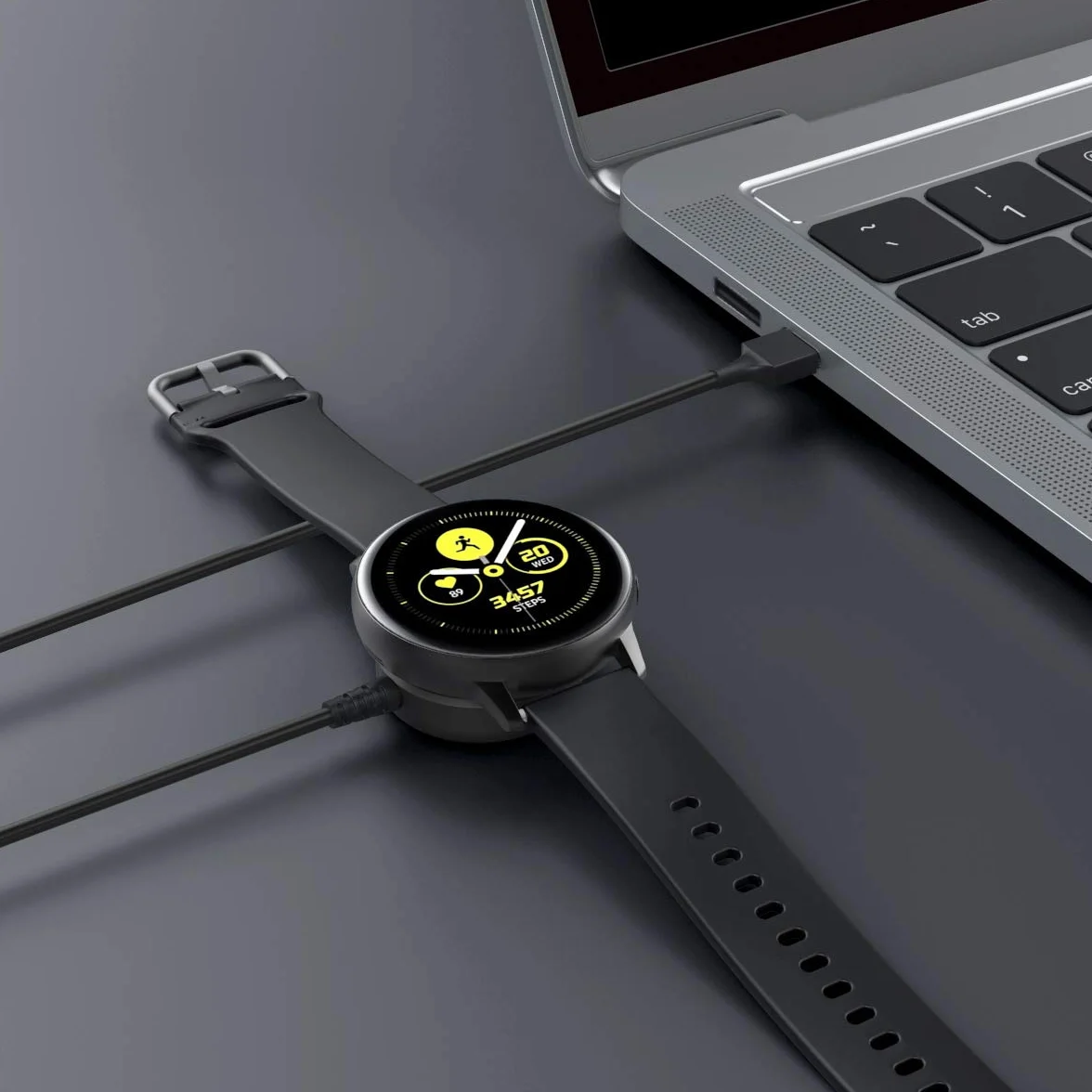 MoKo Ładowarka kompatybilna z Samsung Galaxy Watch Ultra/Watch 7/Watch FE/Watch 6/6 Classic/Watch 5/5 Pro/4/4 Classic/3/Watch Active 2/1, magnetyczna stacja dokująca do ładowania z kablem USB 1M, B